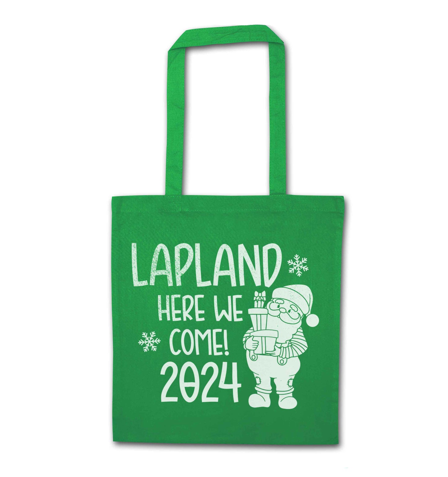 Lapland here we come green tote bag