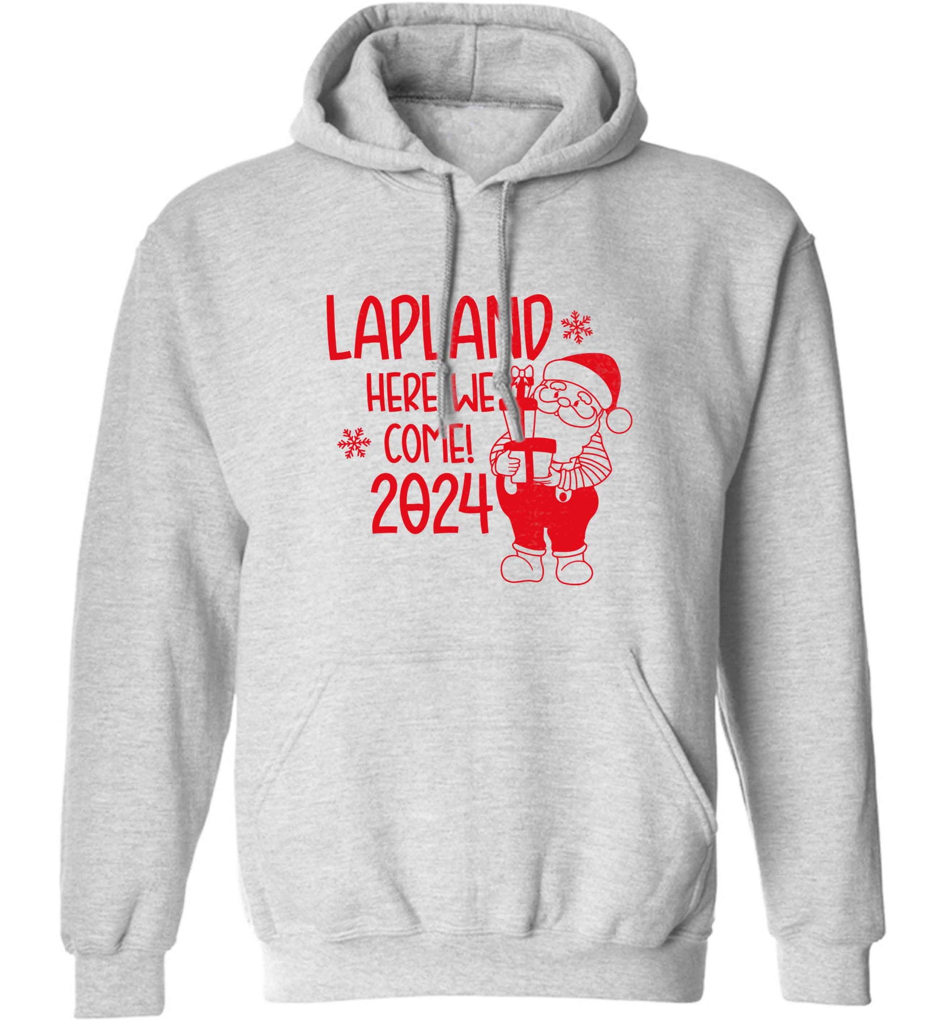 Lapland here we come adults unisex grey hoodie 2XL