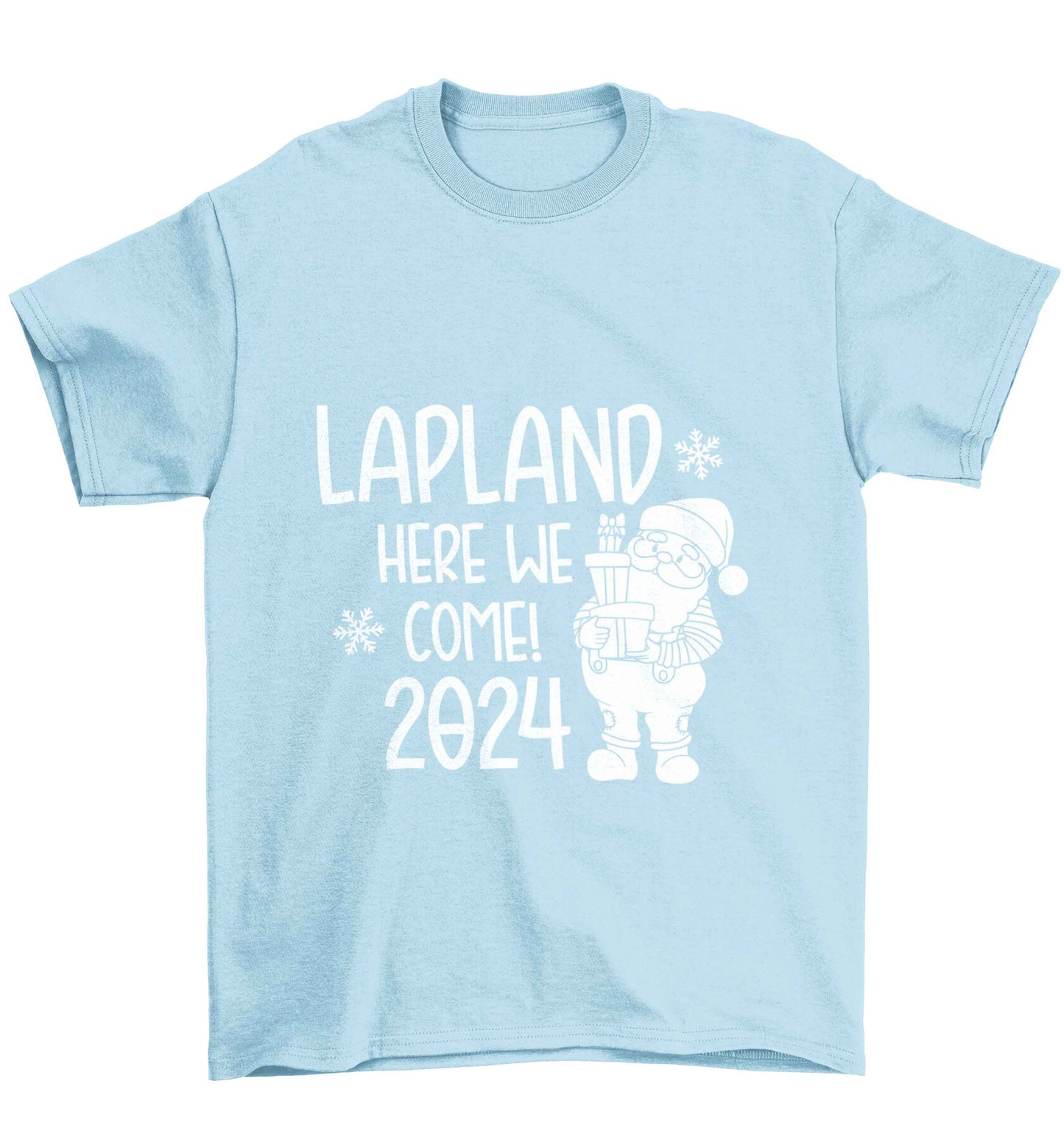Lapland here we come Children's light blue Tshirt 12-13 Years