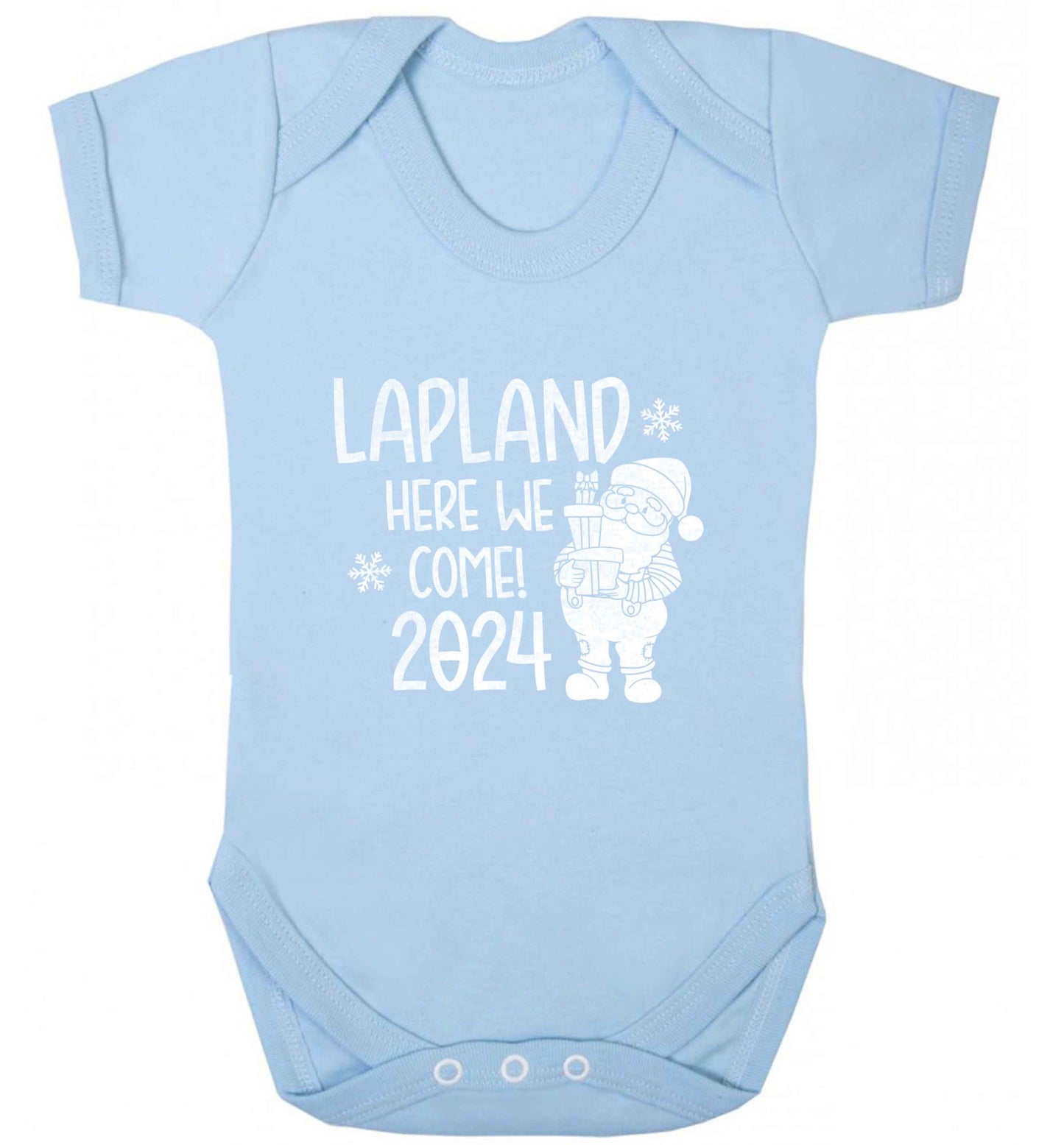 Lapland here we come baby vest pale blue 18-24 months