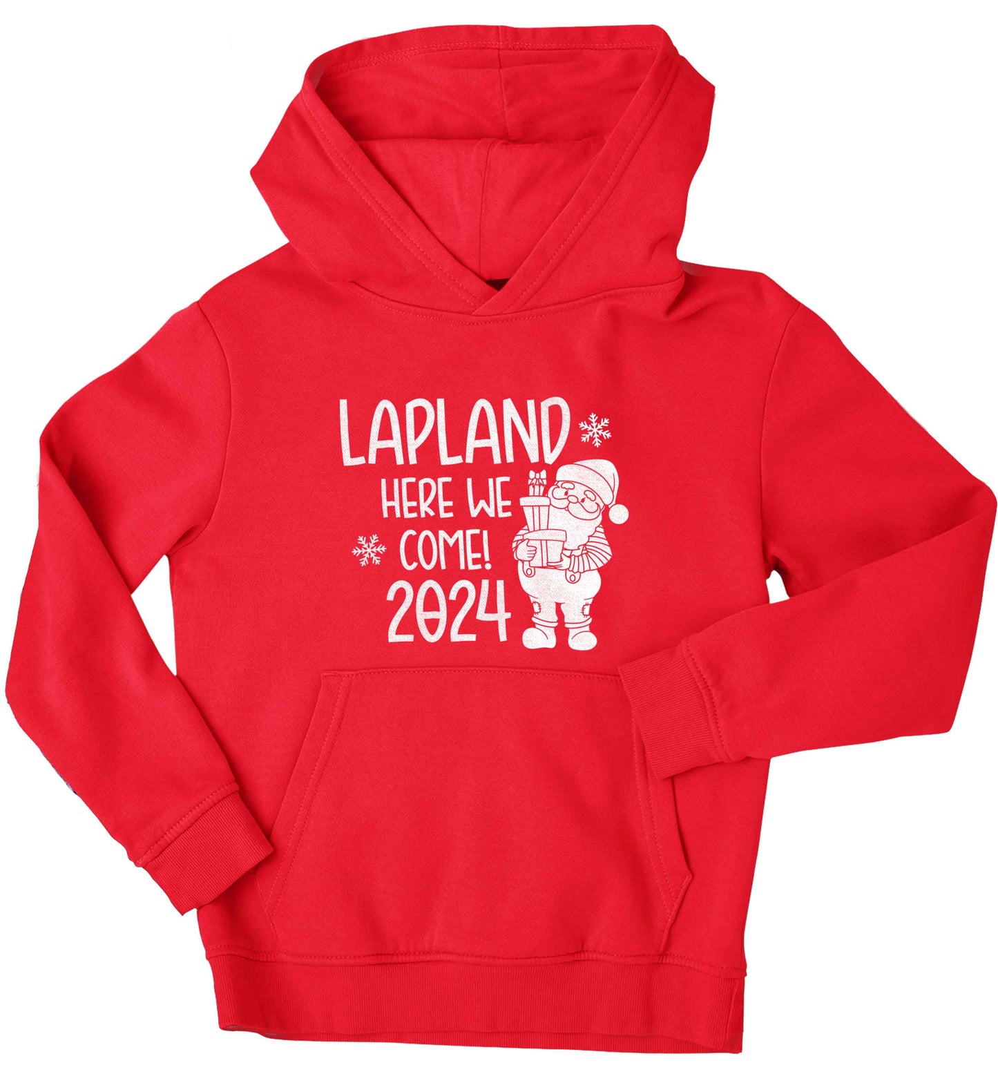 Lapland here we come children's red hoodie 12-13 Years