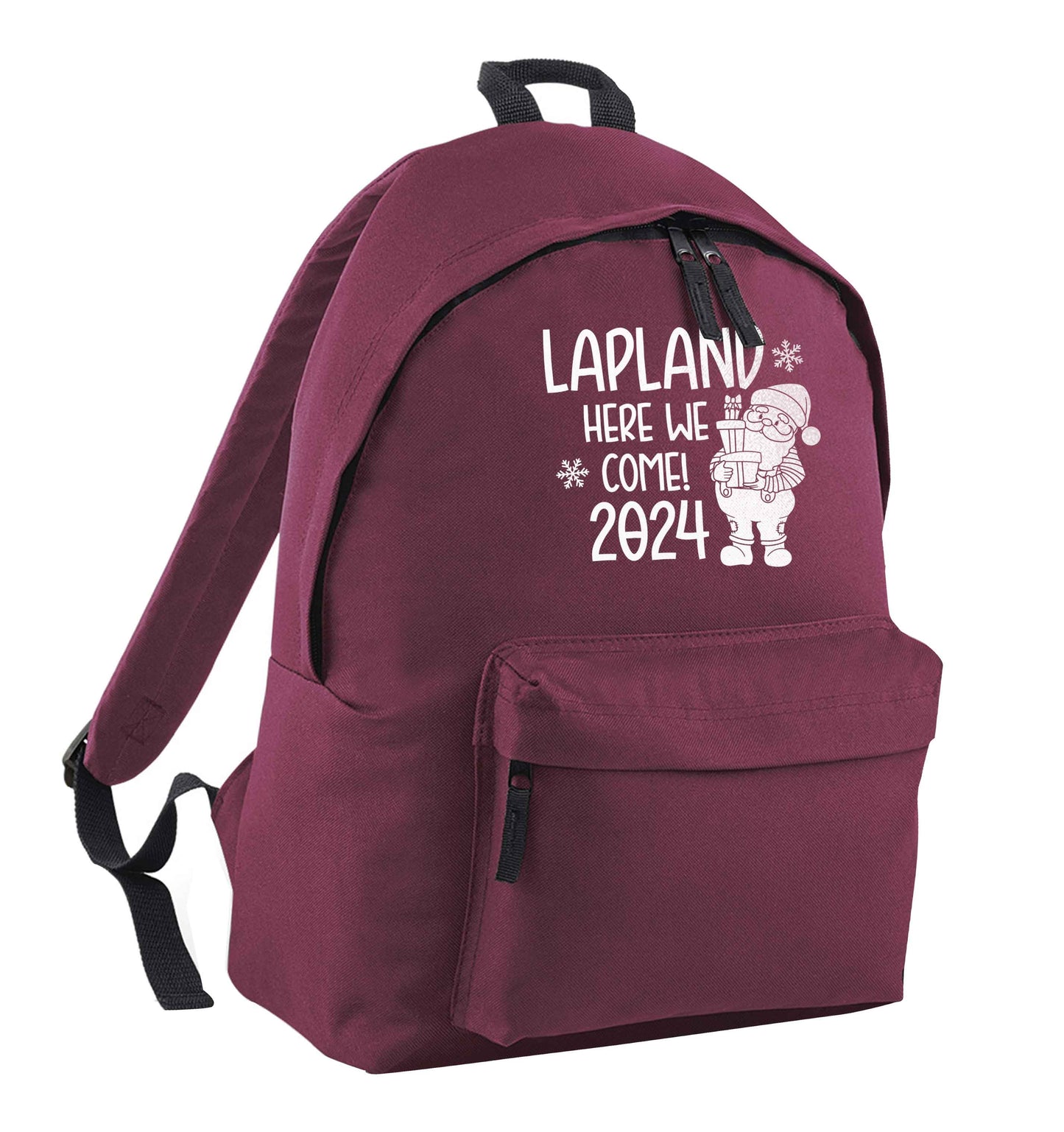 Lapland here we come maroon adults backpack