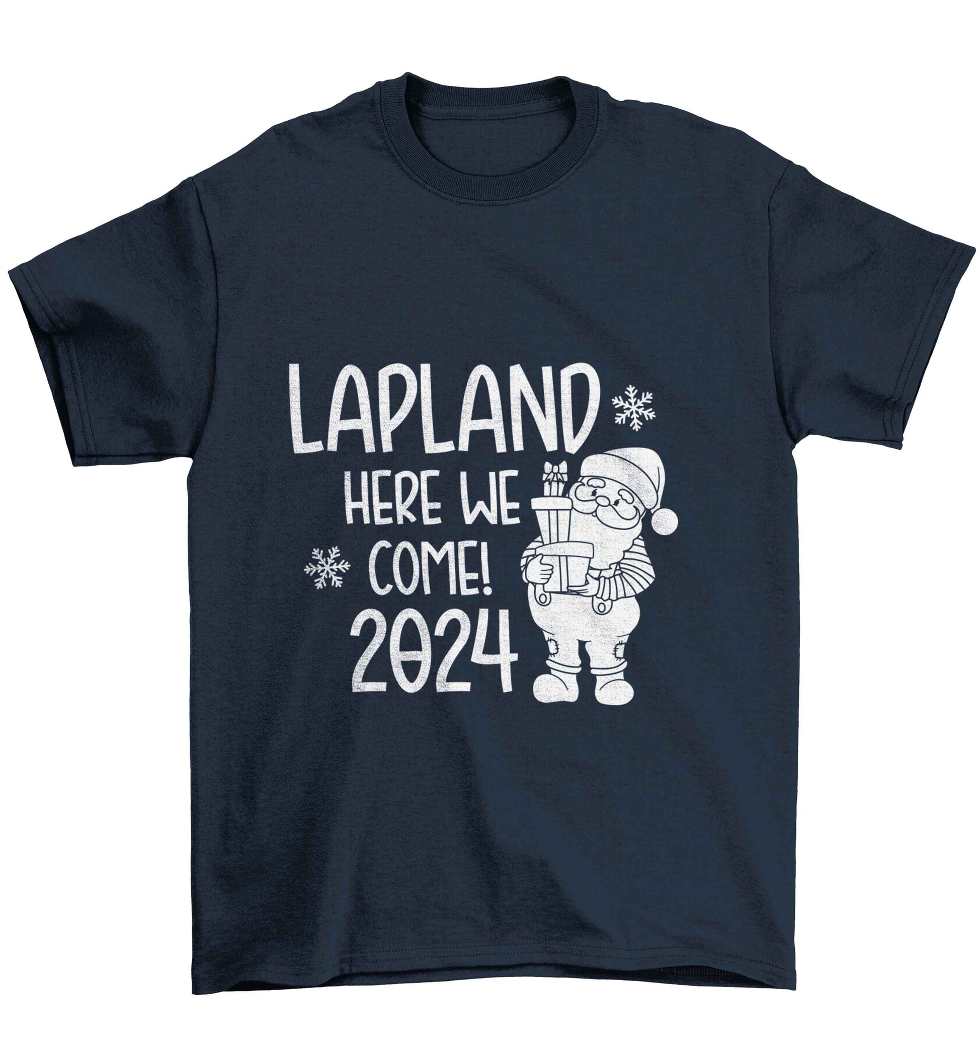 Lapland here we come Children's navy Tshirt 12-13 Years