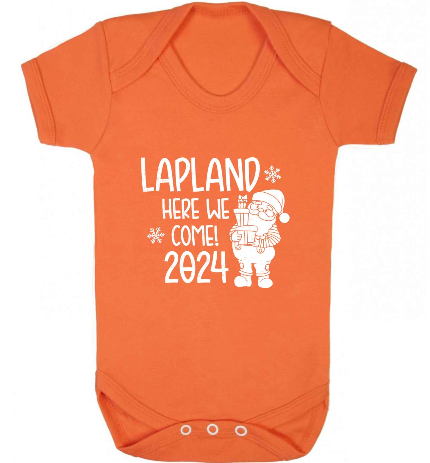 Lapland here we come baby vest orange 18-24 months