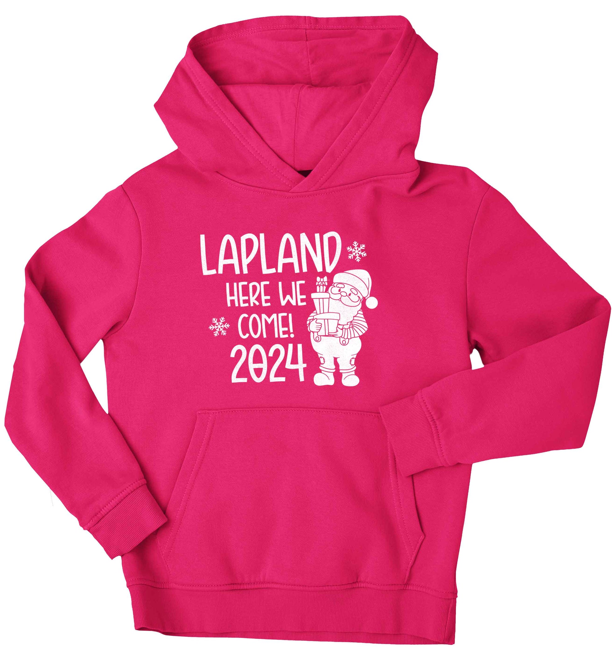 Lapland here we come children's pink hoodie 12-13 Years