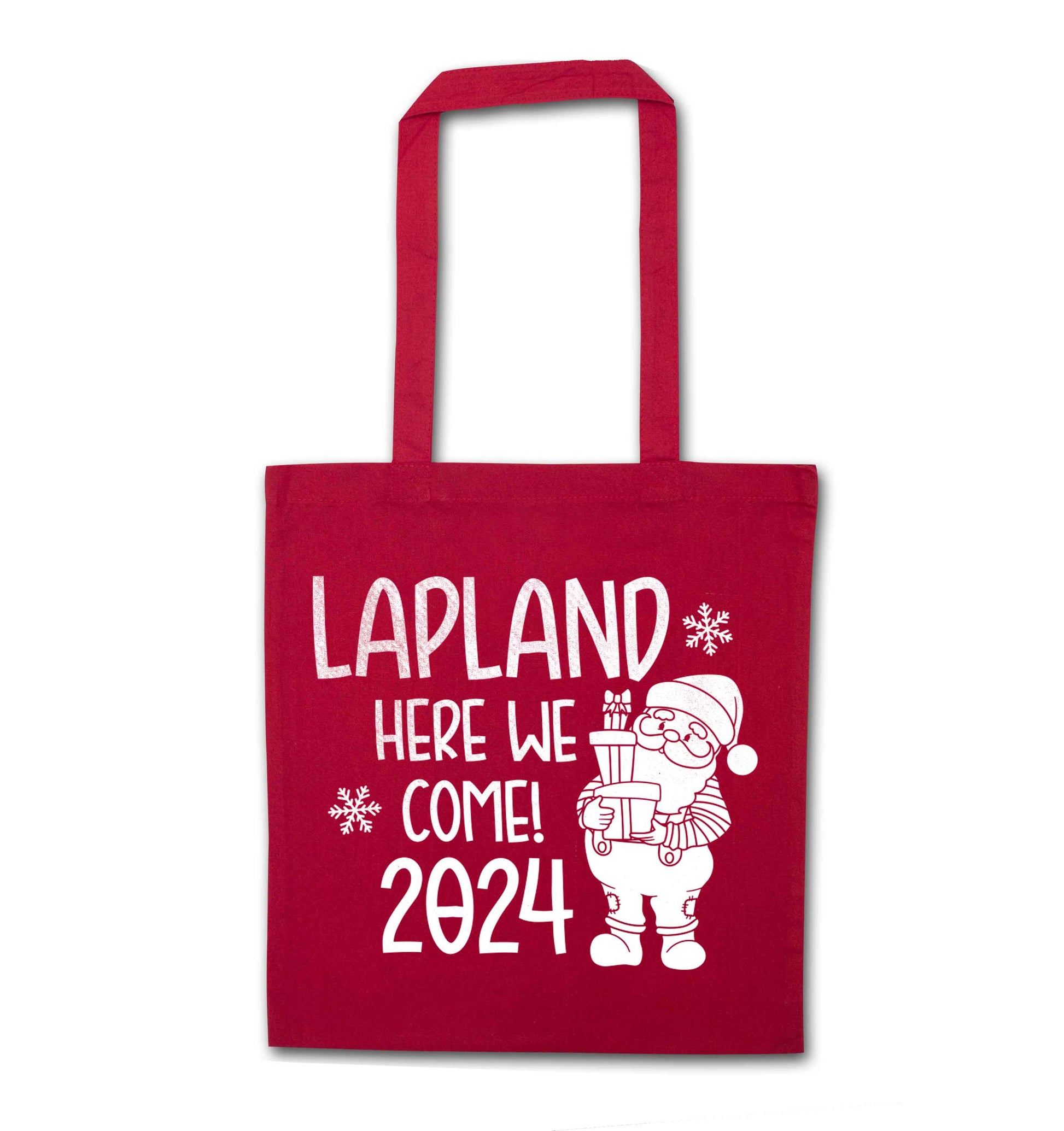 Lapland here we come red tote bag