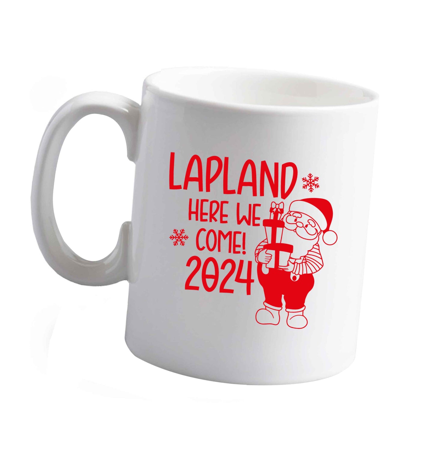 10 oz Lapland here we come ceramic mug right handed