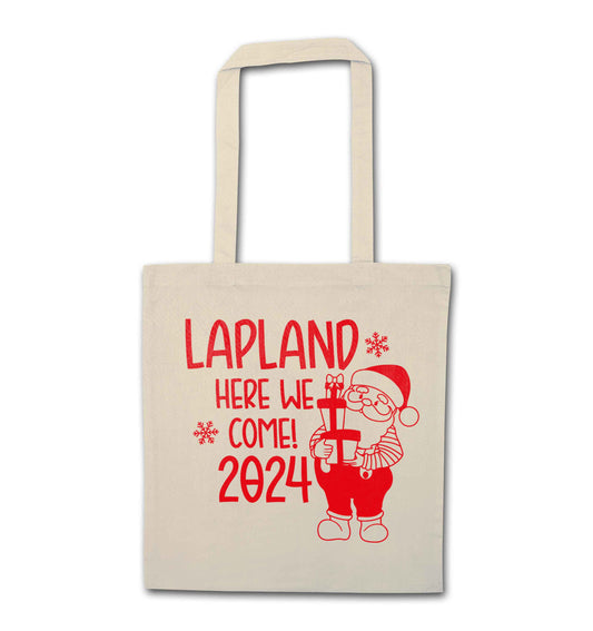 Lapland here we come natural tote bag