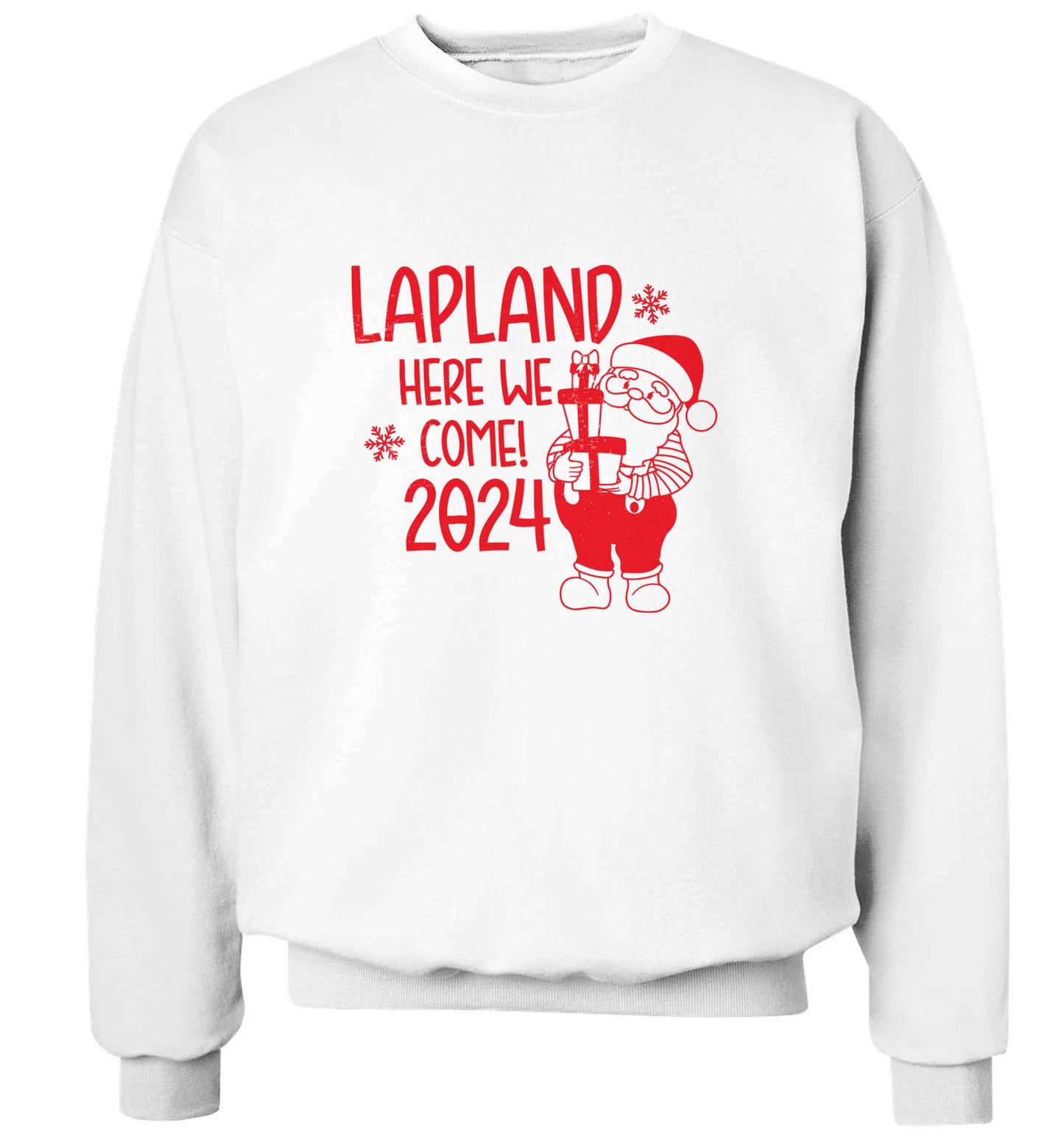 Lapland here we come adult's unisex white sweater 2XL