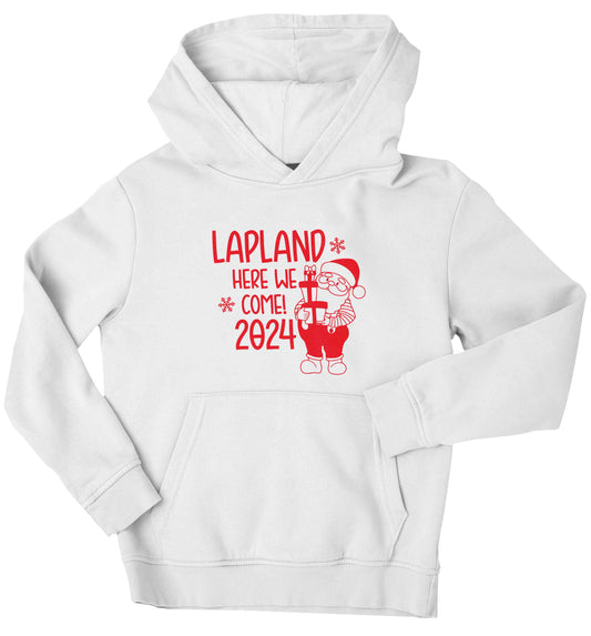 Lapland here we come children's white hoodie 12-13 Years