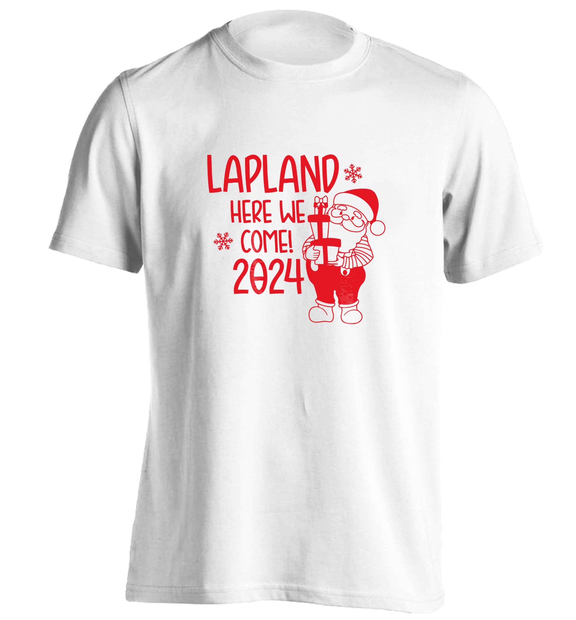 Lapland here we come adults unisex white Tshirt 2XL