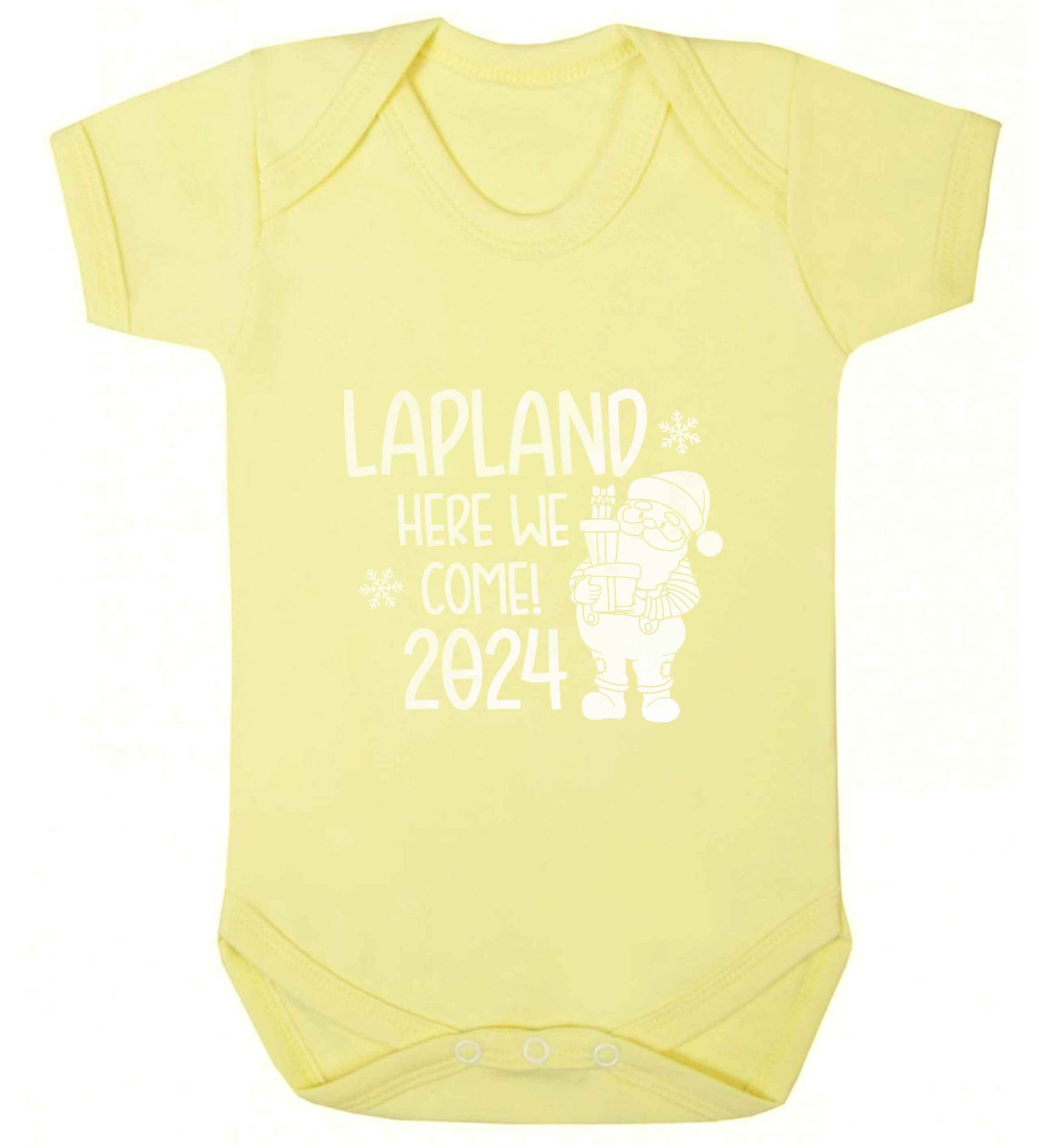 Lapland here we come baby vest pale yellow 18-24 months