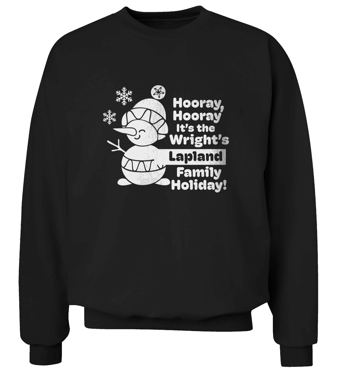 Hooray it's the personalised Lapland holiday! adult's unisex black sweater 2XL