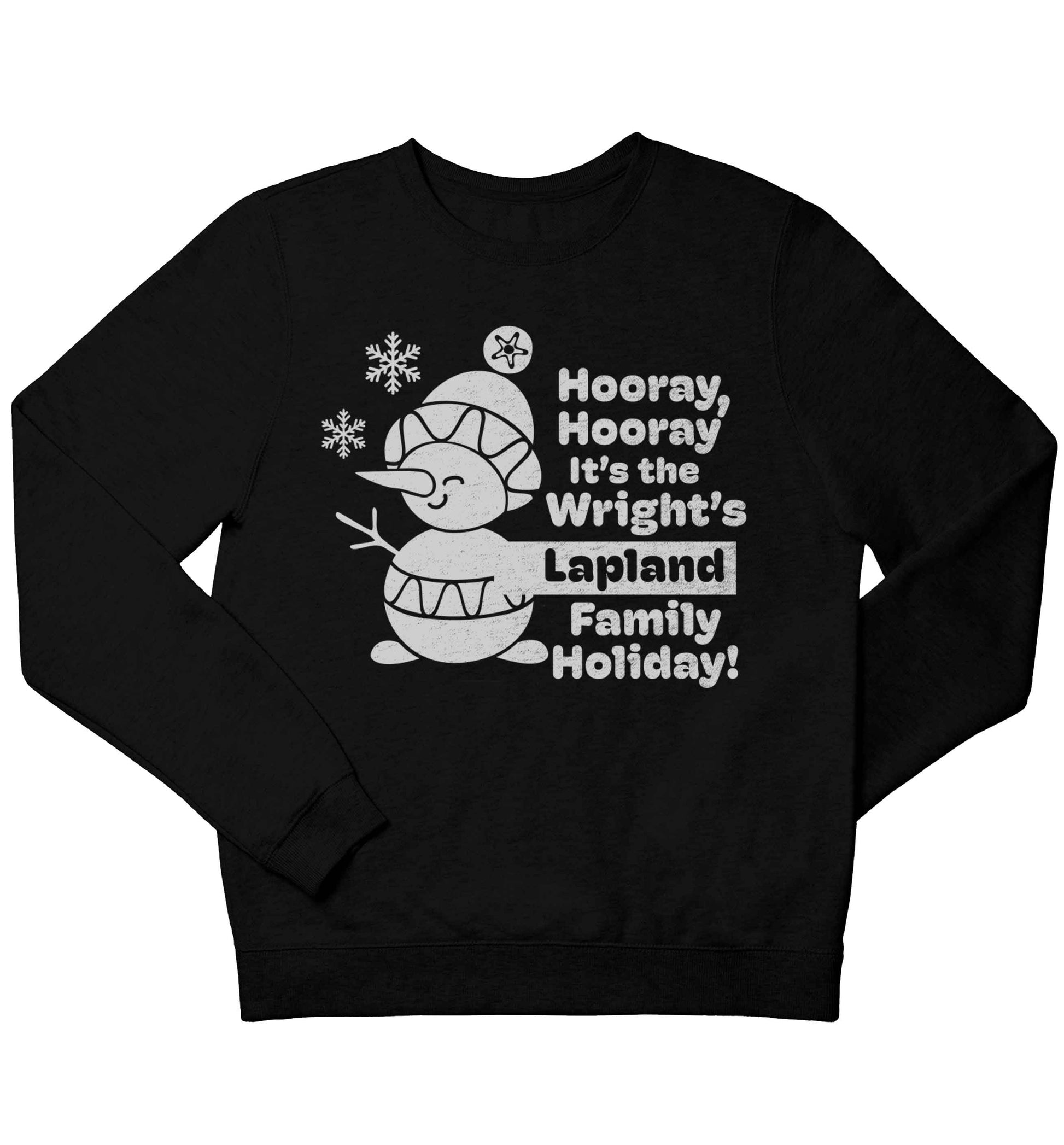 Hooray it's the personalised Lapland holiday! children's black sweater 12-13 Years