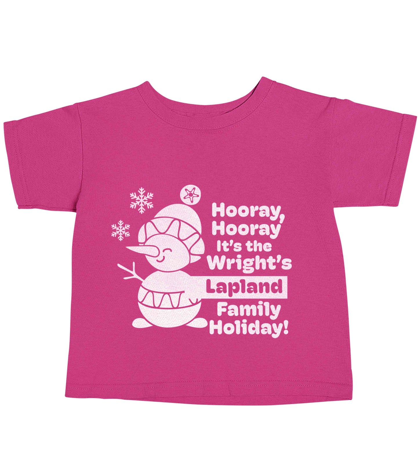 Hooray it's the personalised Lapland holiday! pink baby toddler Tshirt 2 Years