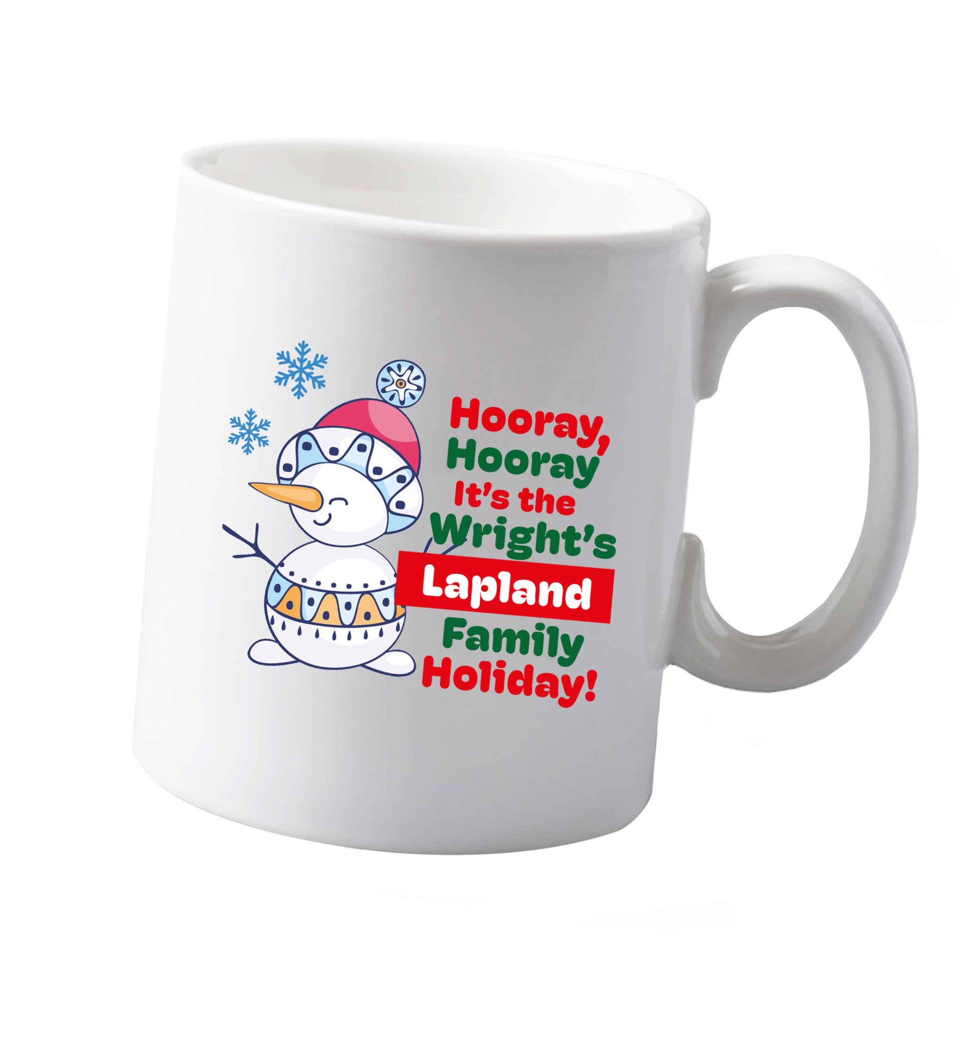 10 oz Hooray it's the personalised Lapland holiday! ceramic mug both sides