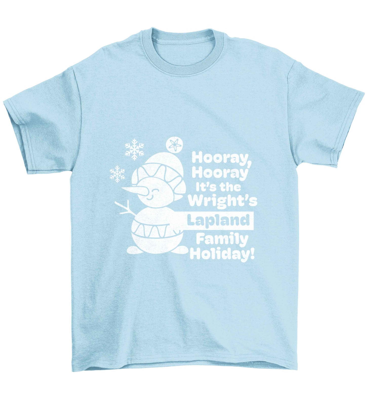 Hooray it's the personalised Lapland holiday! Children's light blue Tshirt 12-13 Years
