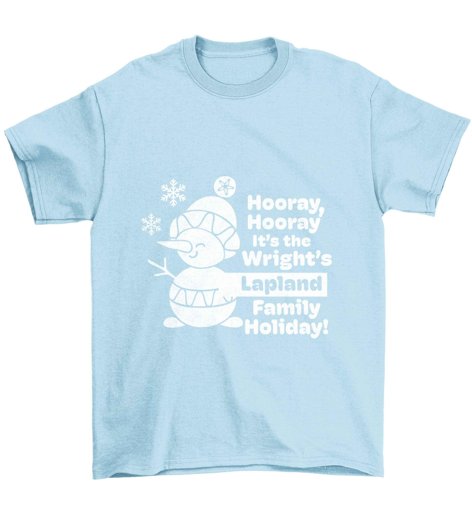 Hooray it's the personalised Lapland holiday! Children's light blue Tshirt 12-13 Years