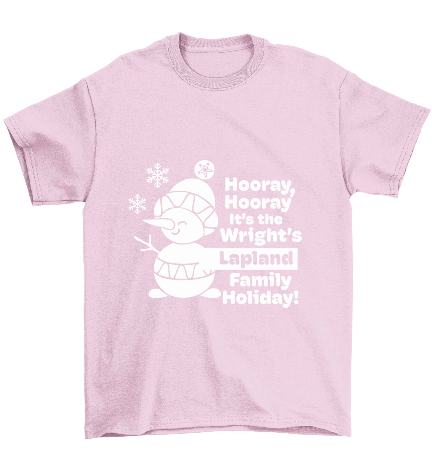 Hooray it's the personalised Lapland holiday! Children's light pink Tshirt 12-13 Years