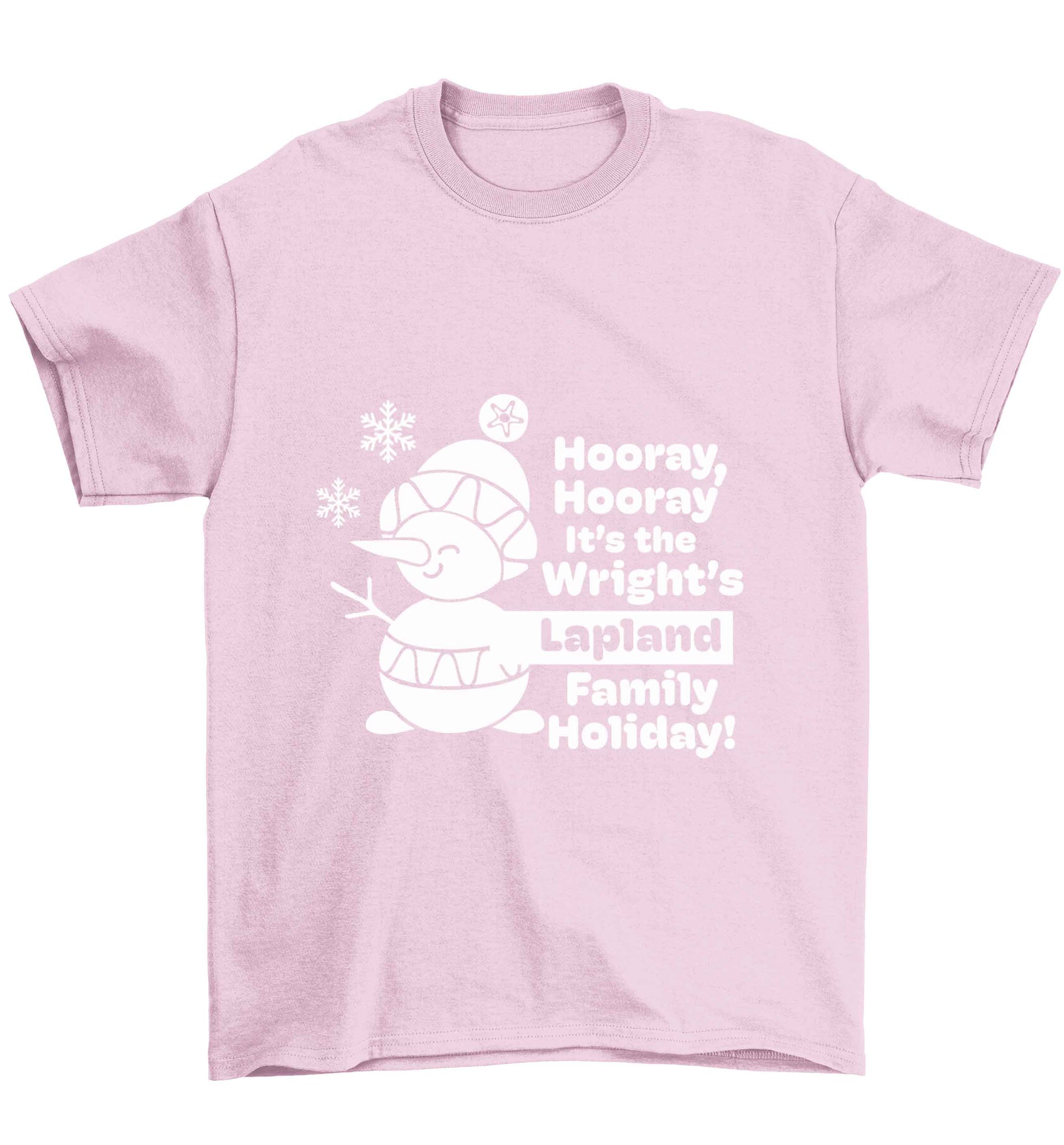Hooray it's the personalised Lapland holiday! Children's light pink Tshirt 12-13 Years