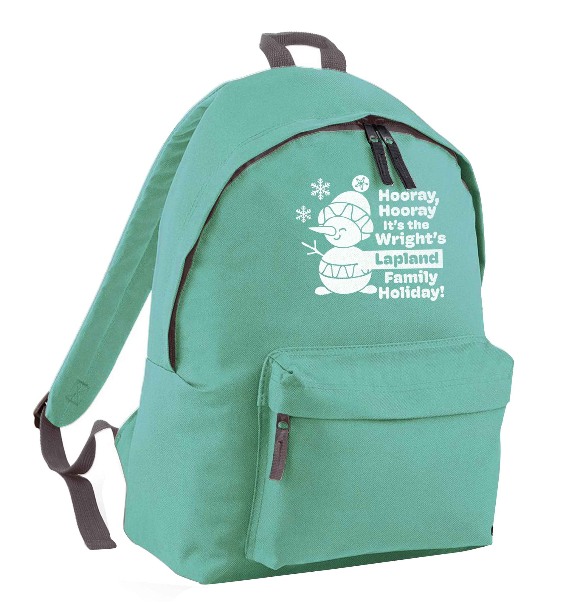 Hooray it's the personalised Lapland holiday! mint adults backpack