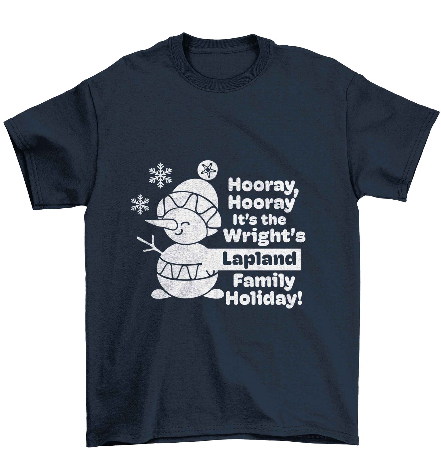Hooray it's the personalised Lapland holiday! Children's navy Tshirt 12-13 Years