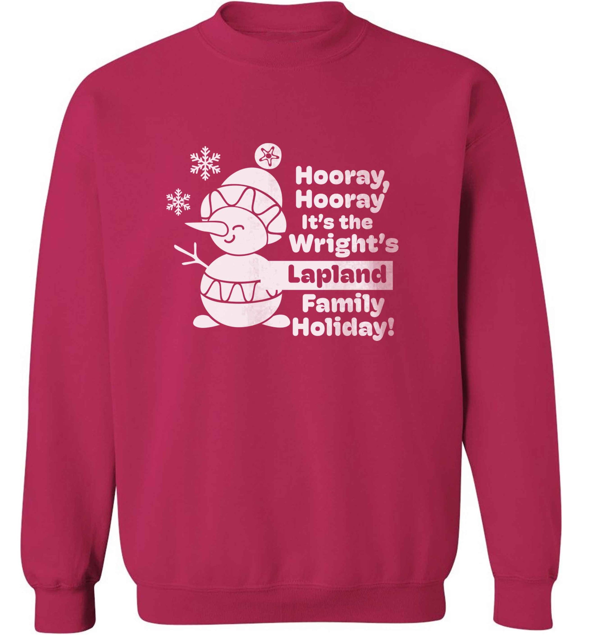 Hooray it's the personalised Lapland holiday! adult's unisex pink sweater 2XL