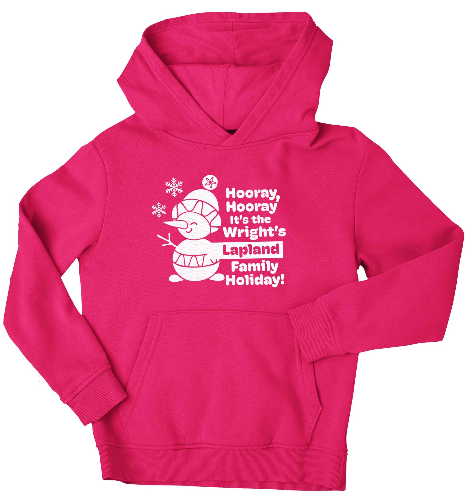 Hooray it's the personalised Lapland holiday! children's pink hoodie 12-13 Years