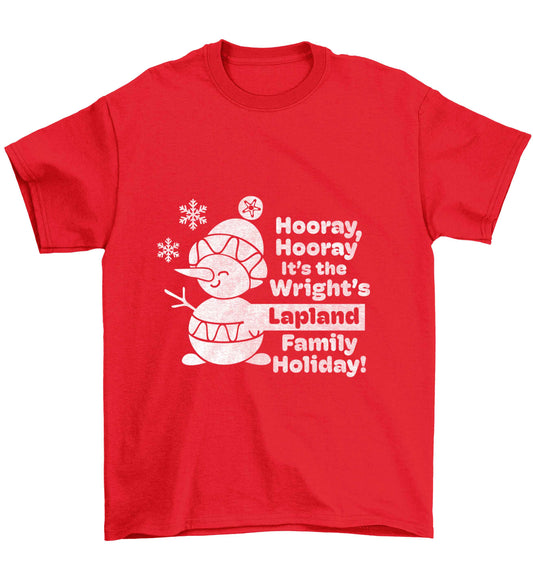 Hooray it's the personalised Lapland holiday! Children's red Tshirt 12-13 Years