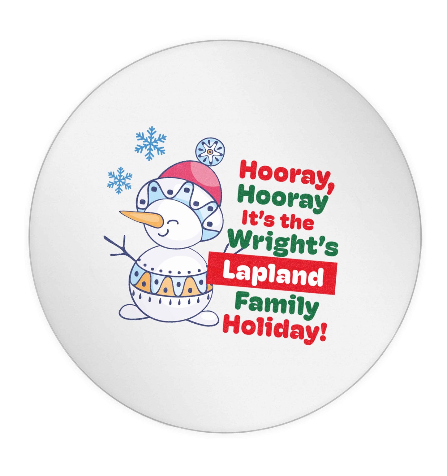Hooray it's the personalised Lapland holiday! 24 @ 45mm matt circle stickers
