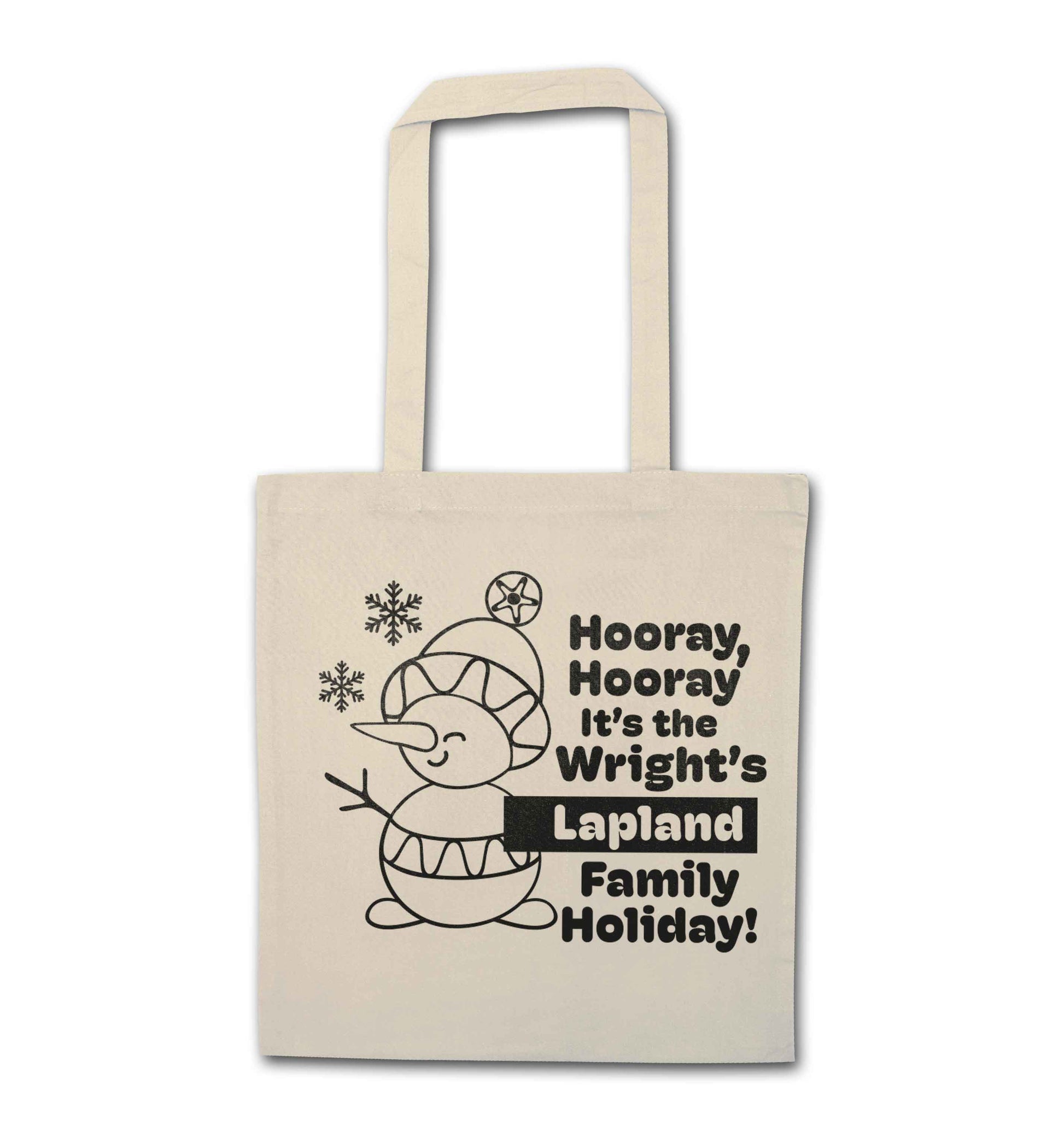 Hooray it's the personalised Lapland holiday! natural tote bag