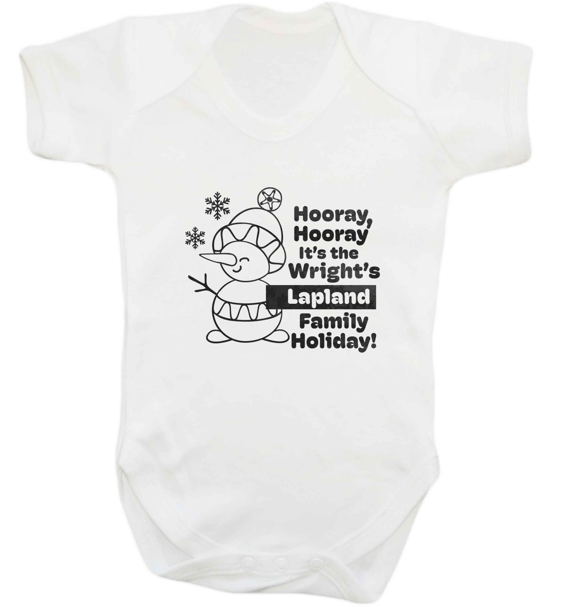 Hooray it's the personalised Lapland holiday! baby vest white 18-24 months