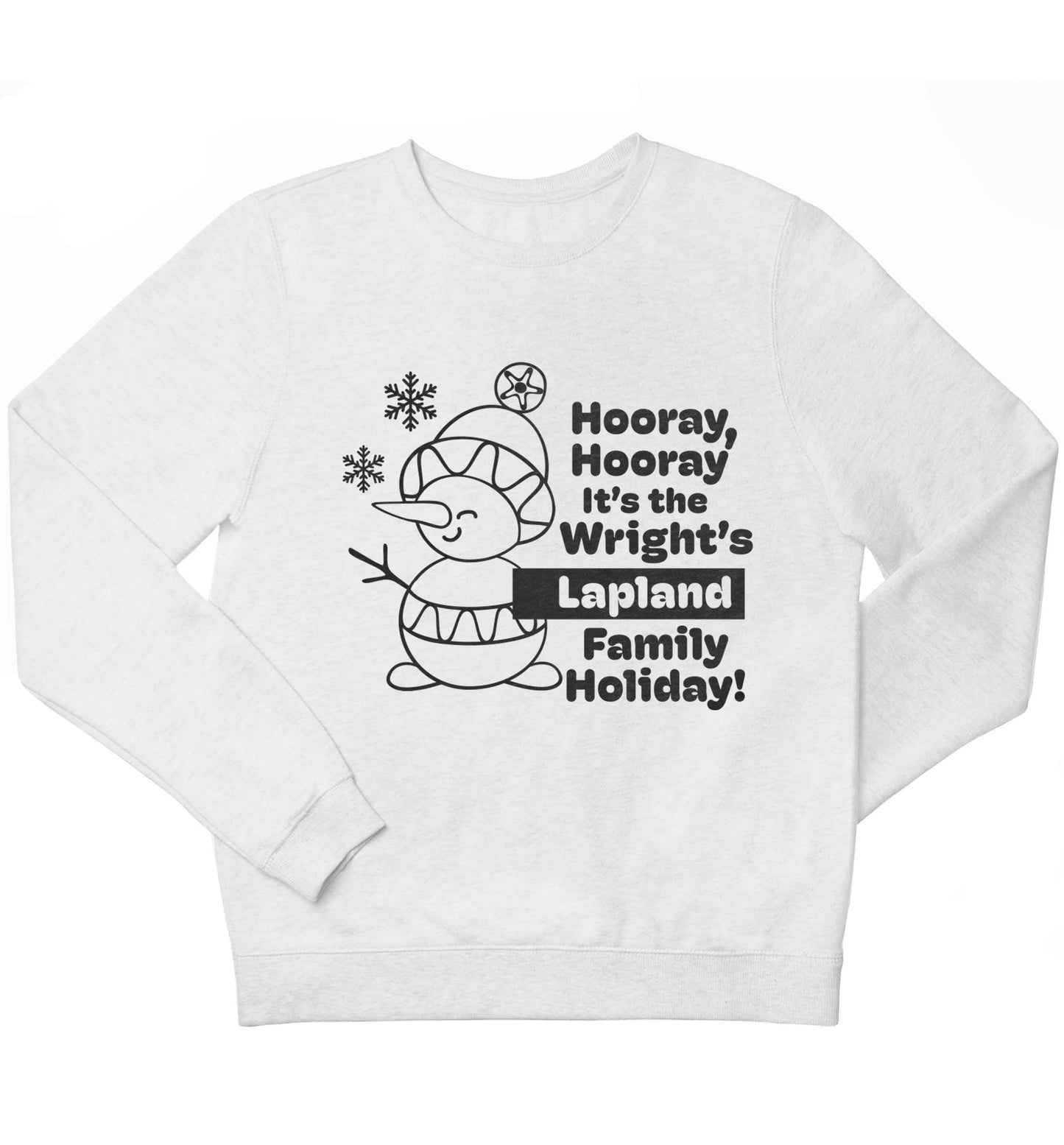 Hooray it's the personalised Lapland holiday! children's white sweater 12-13 Years