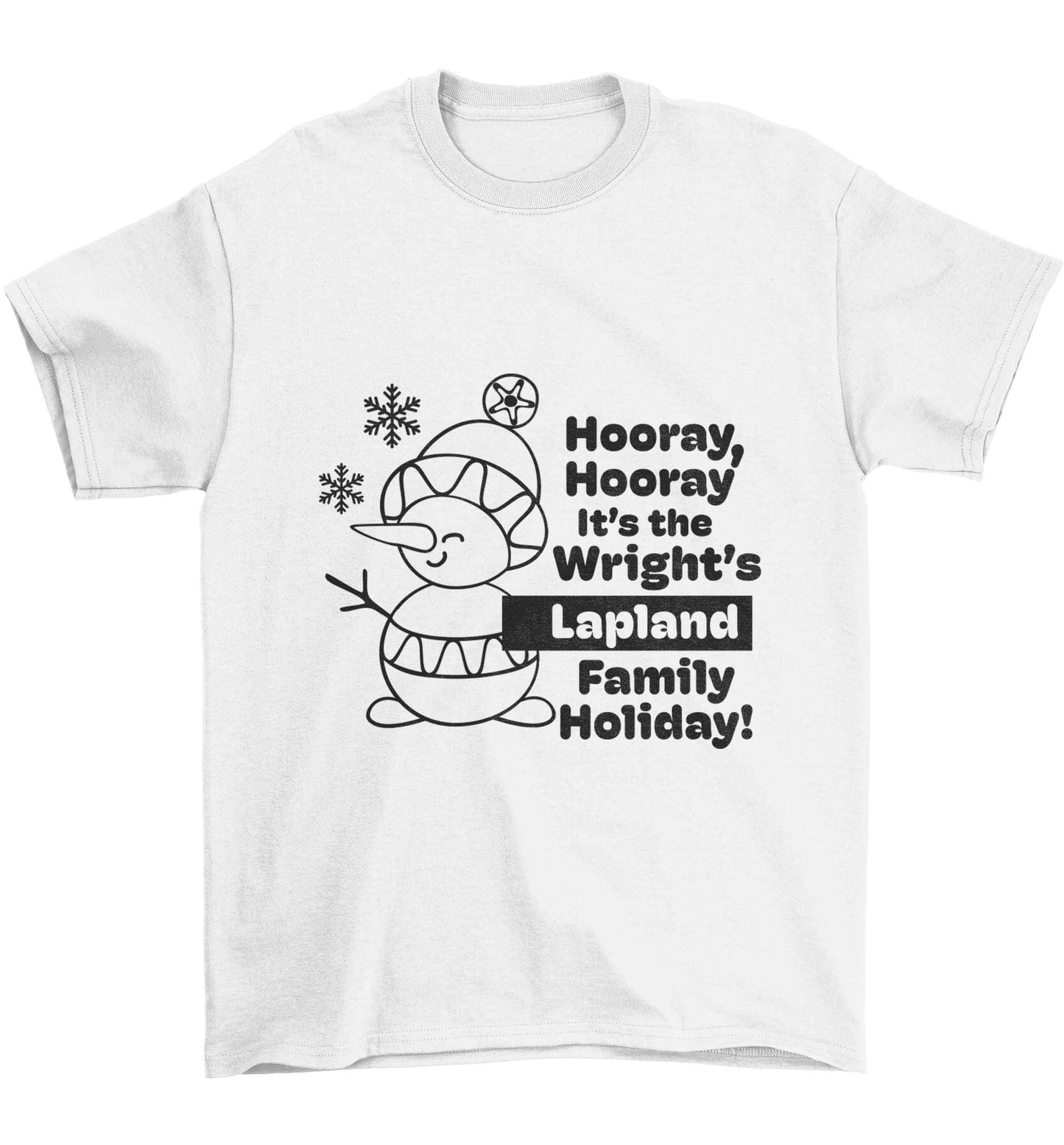 Hooray it's the personalised Lapland holiday! Children's white Tshirt 12-13 Years