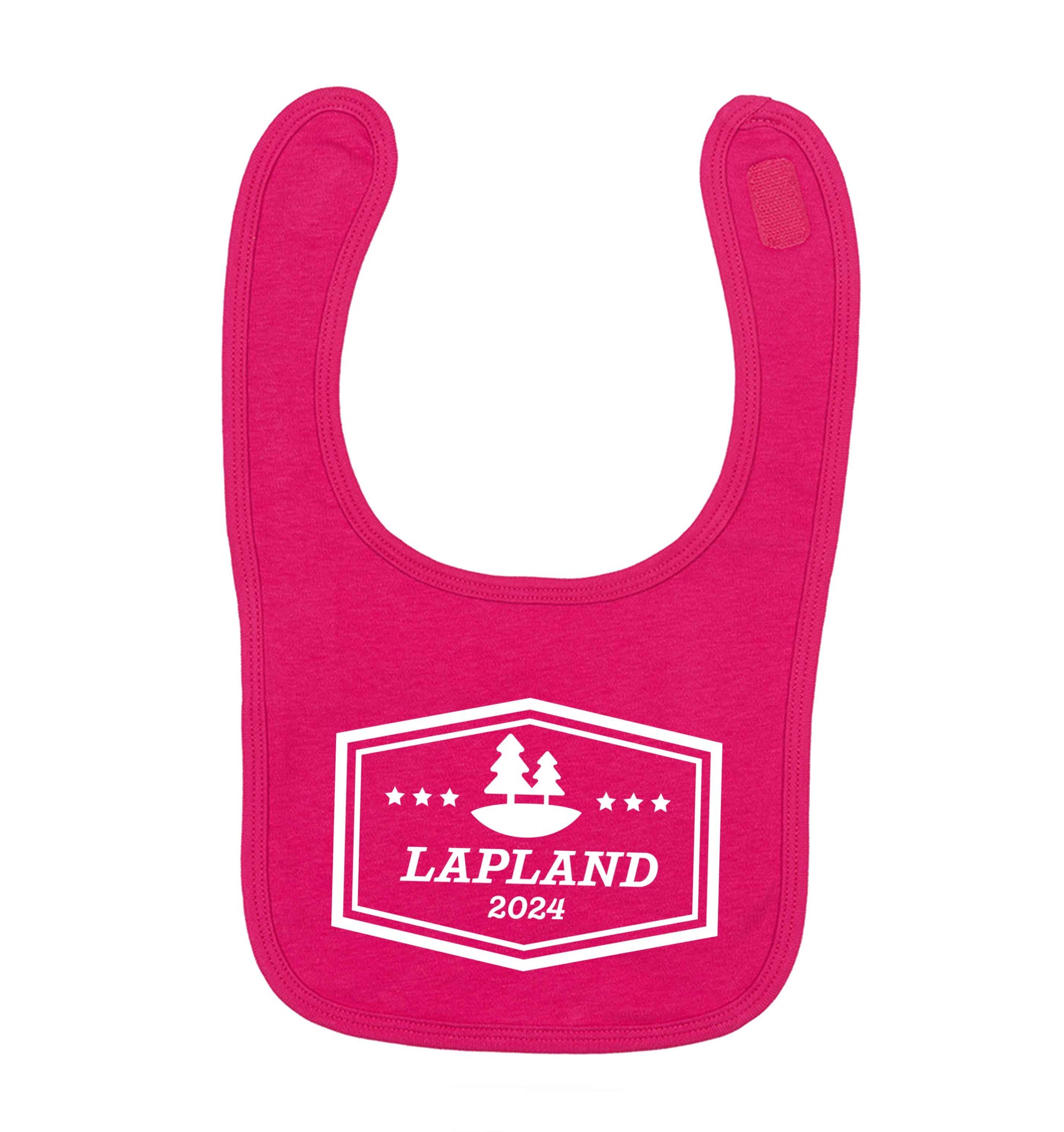 Custom date Lapland dark pink baby bib