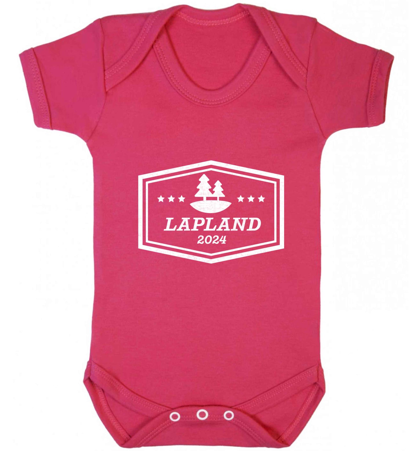 Custom date Lapland baby vest dark pink 18-24 months