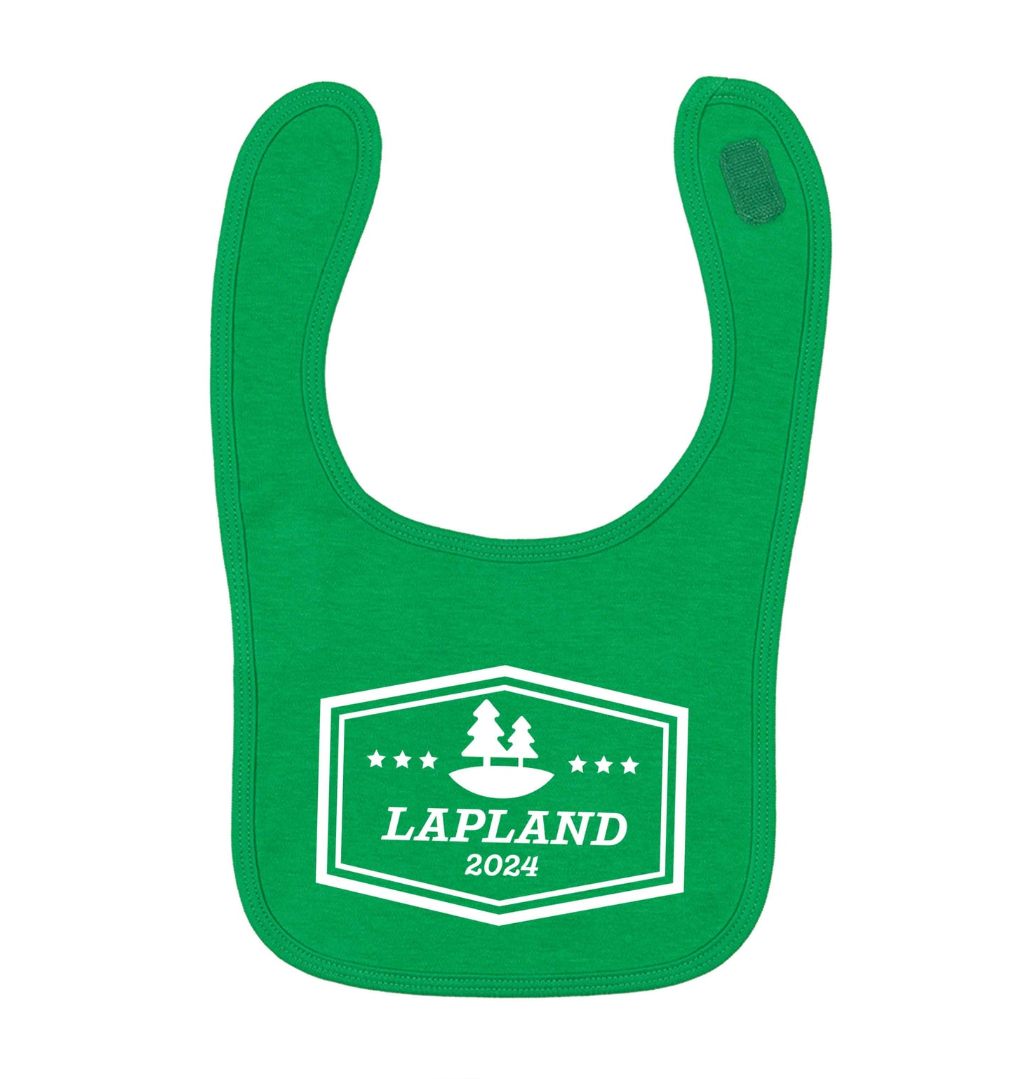 Custom date Lapland green baby bib