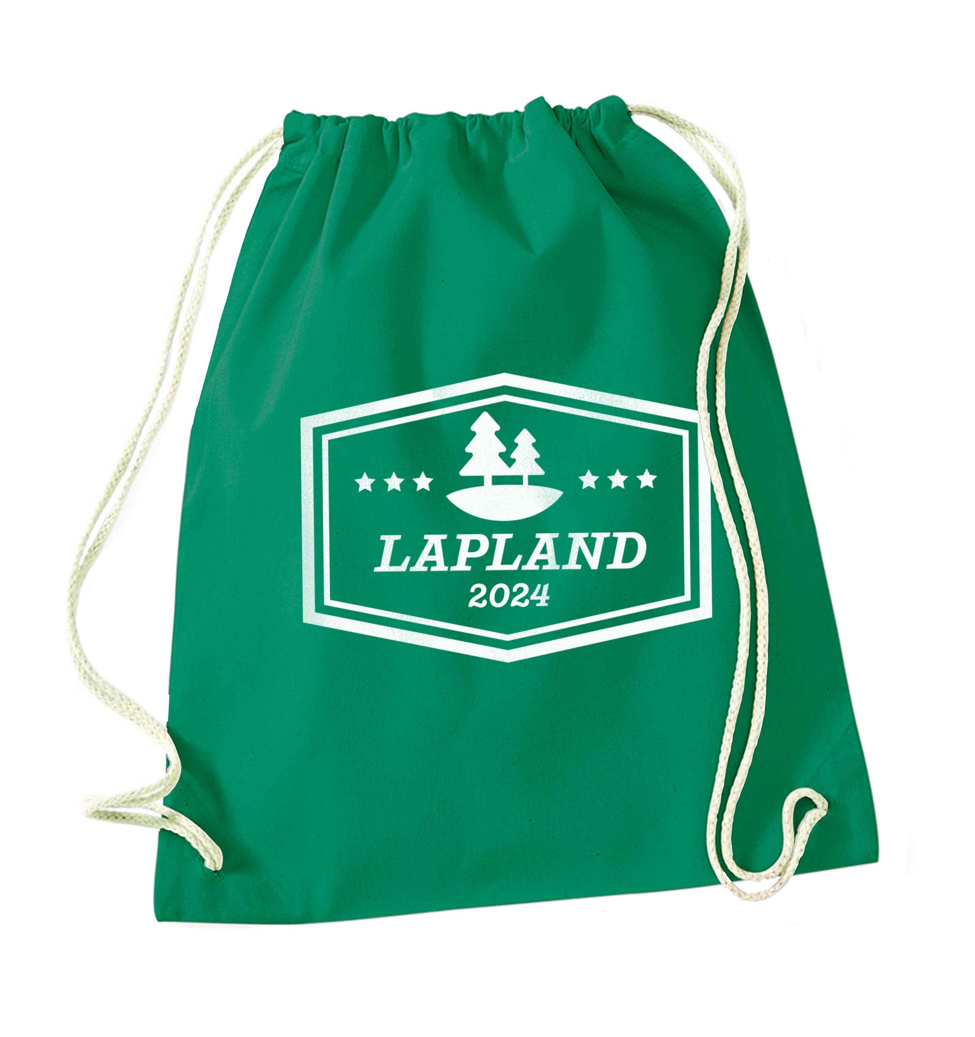 Custom date Lapland green drawstring bag