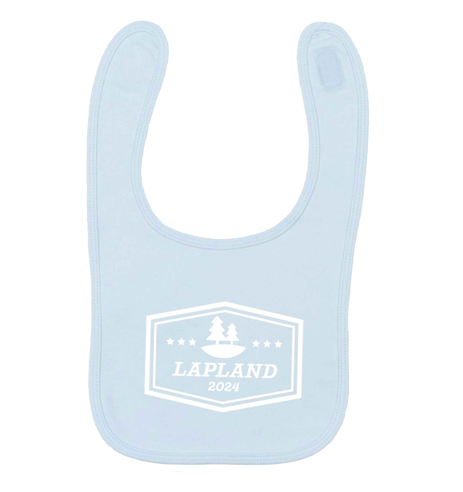 Custom date Lapland pale blue baby bib