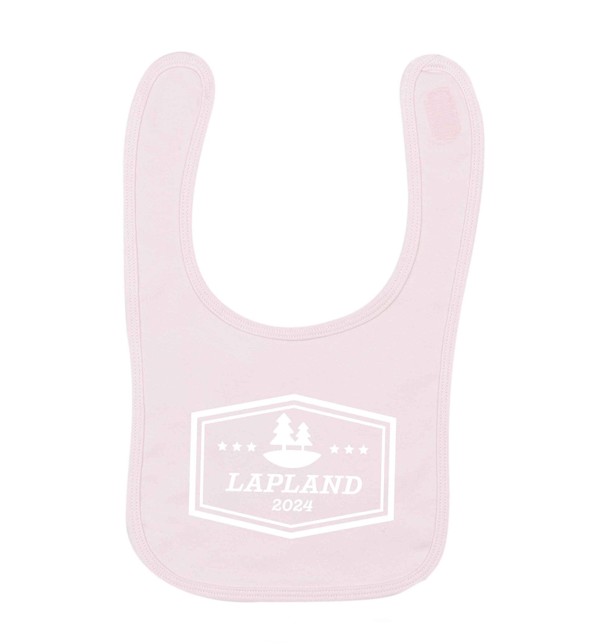 Custom date Lapland pale pink baby bib