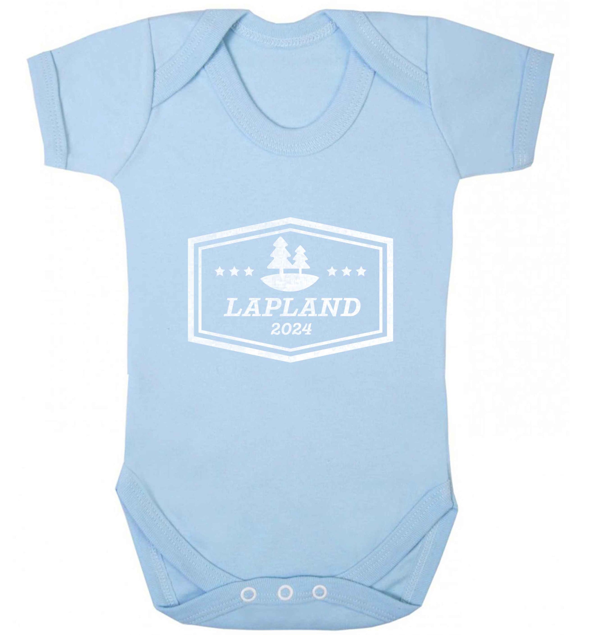 Custom date Lapland baby vest pale blue 18-24 months