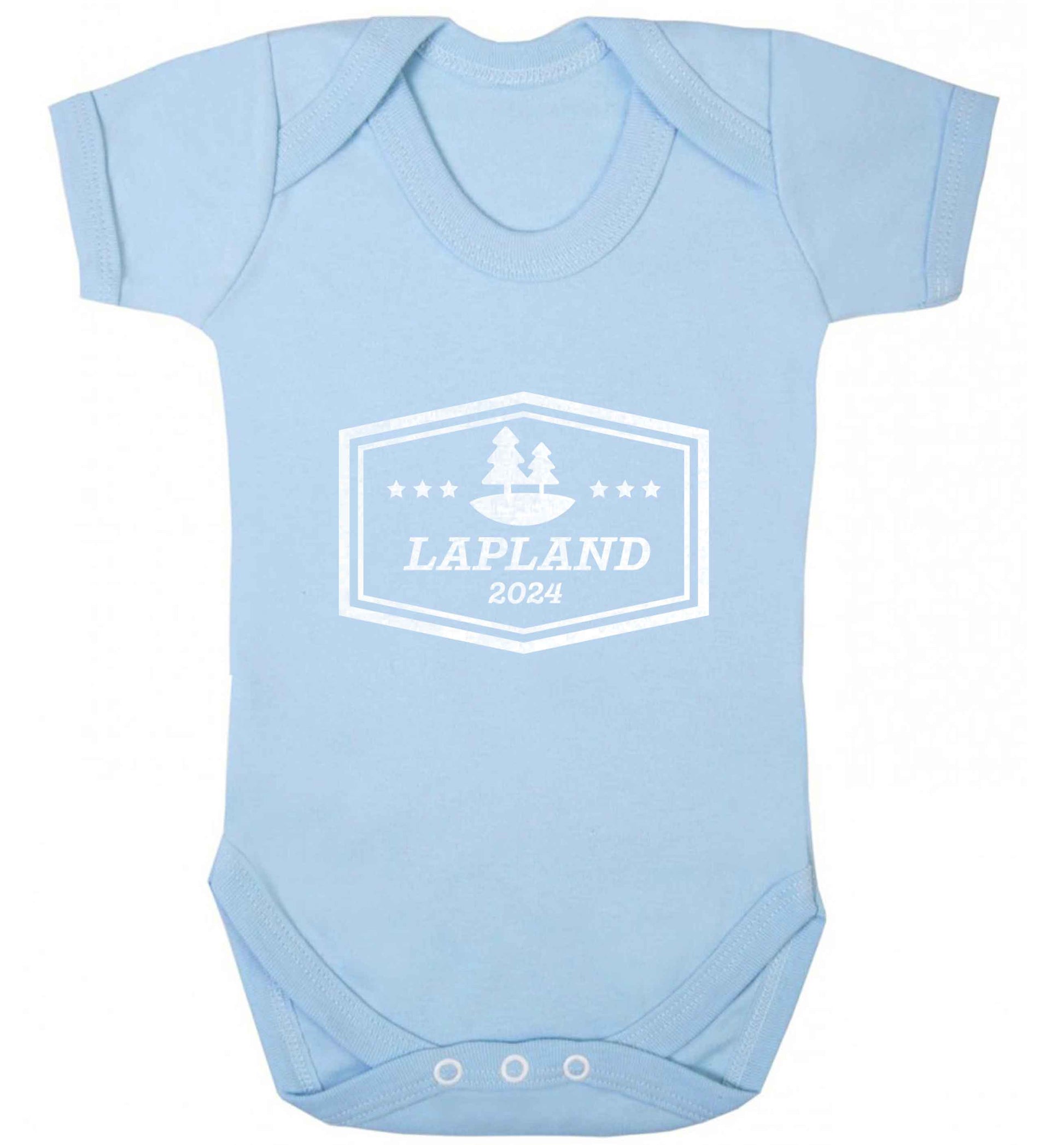 Custom date Lapland baby vest pale blue 18-24 months