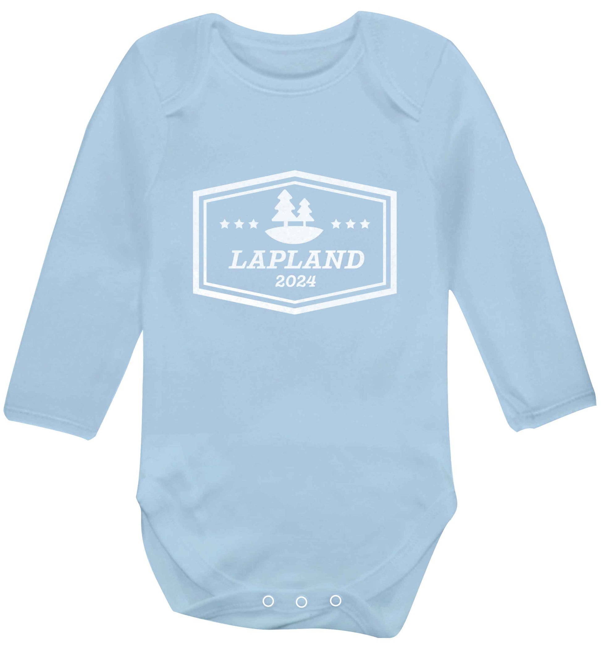 Custom date Lapland baby vest long sleeved pale blue 6-12 months