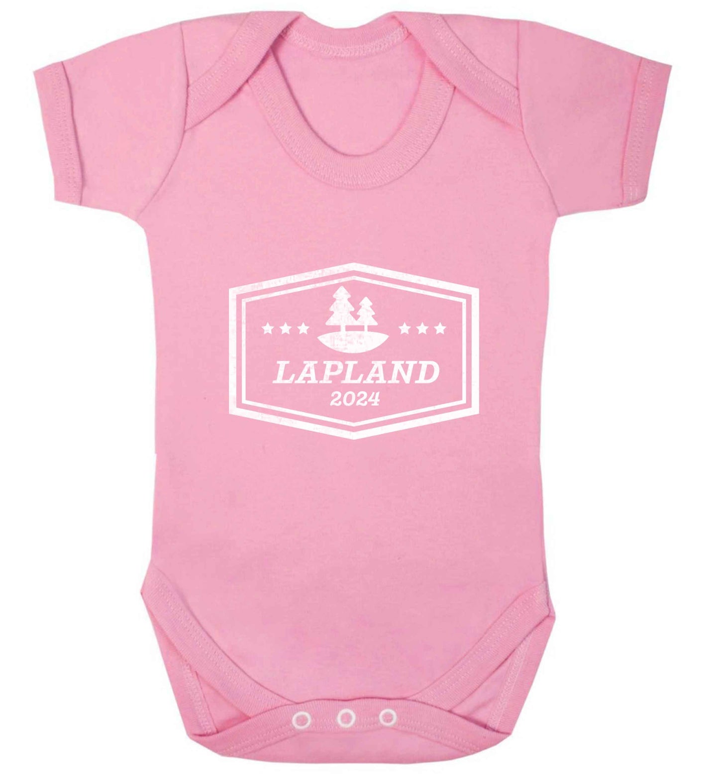 Custom date Lapland baby vest pale pink 18-24 months