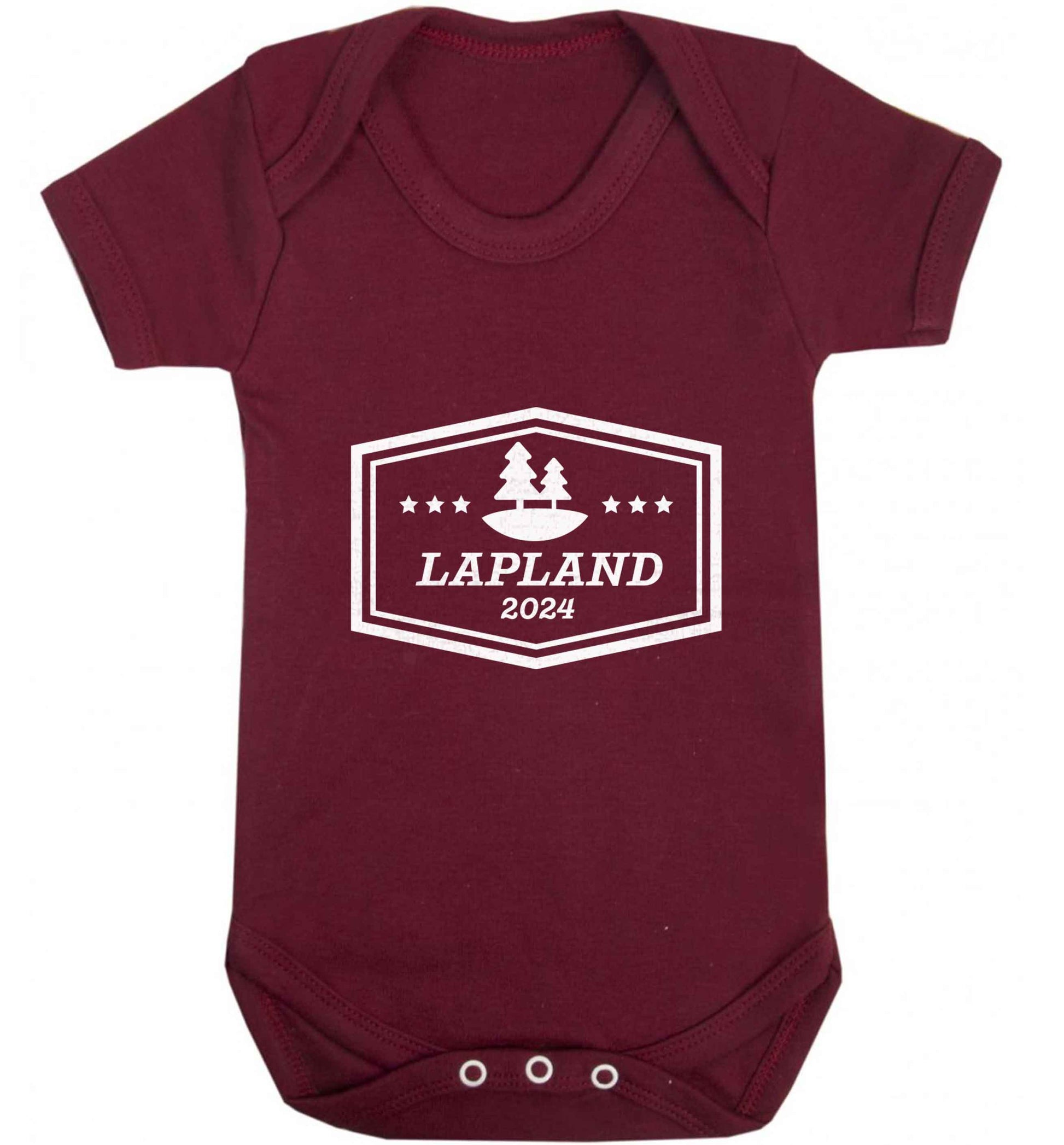 Custom date Lapland baby vest maroon 18-24 months