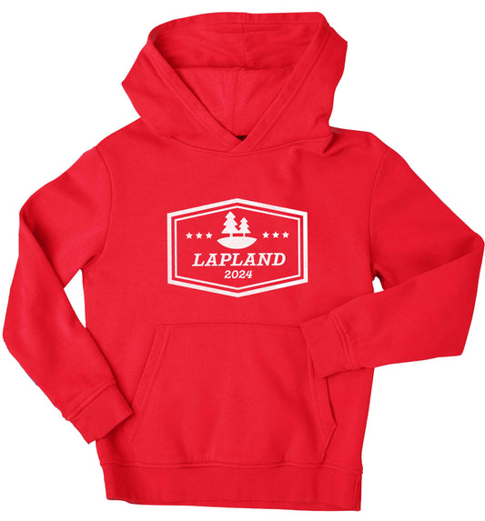 Custom date Lapland children's red hoodie 12-13 Years