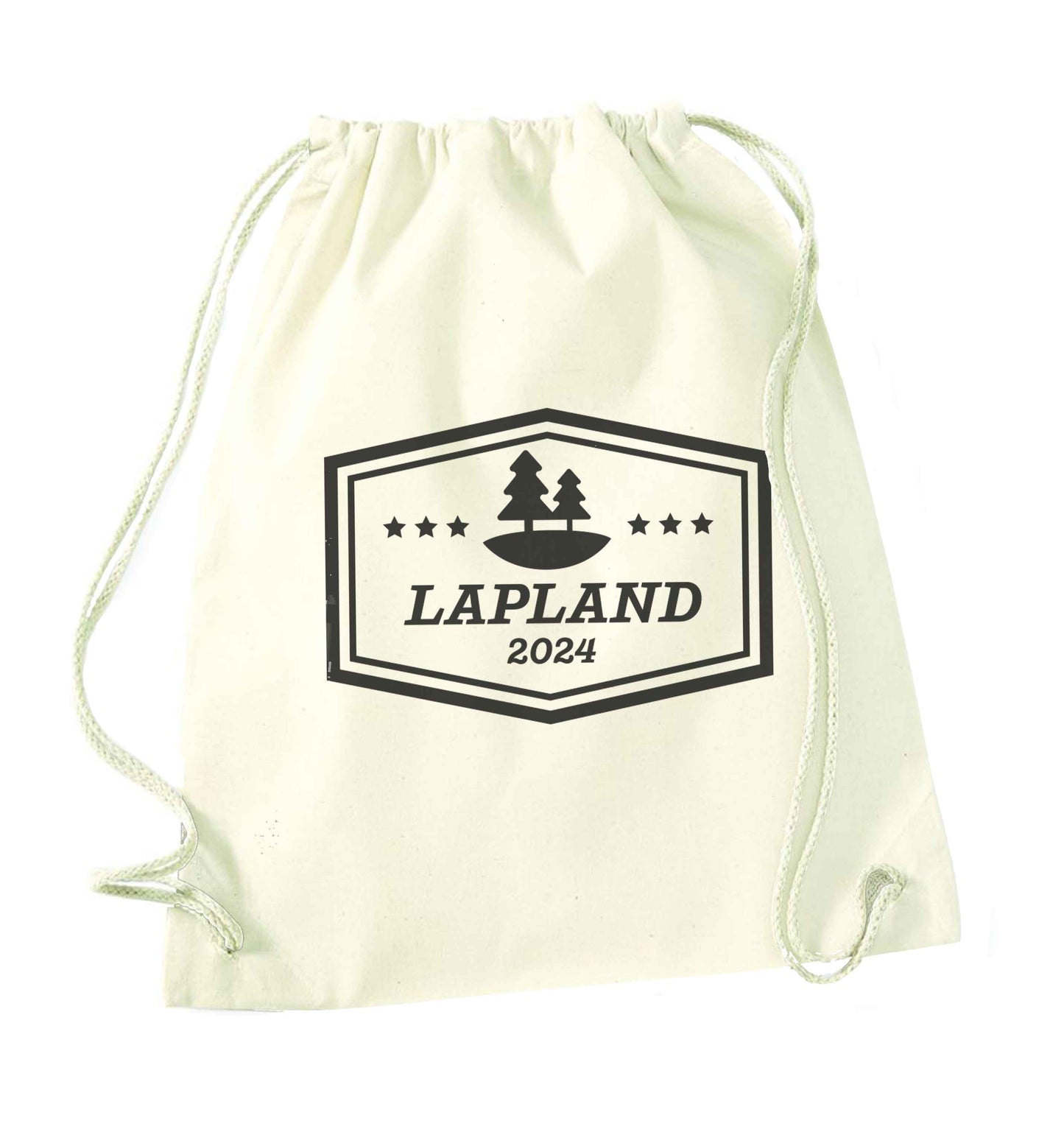 Custom date Lapland natural drawstring bag