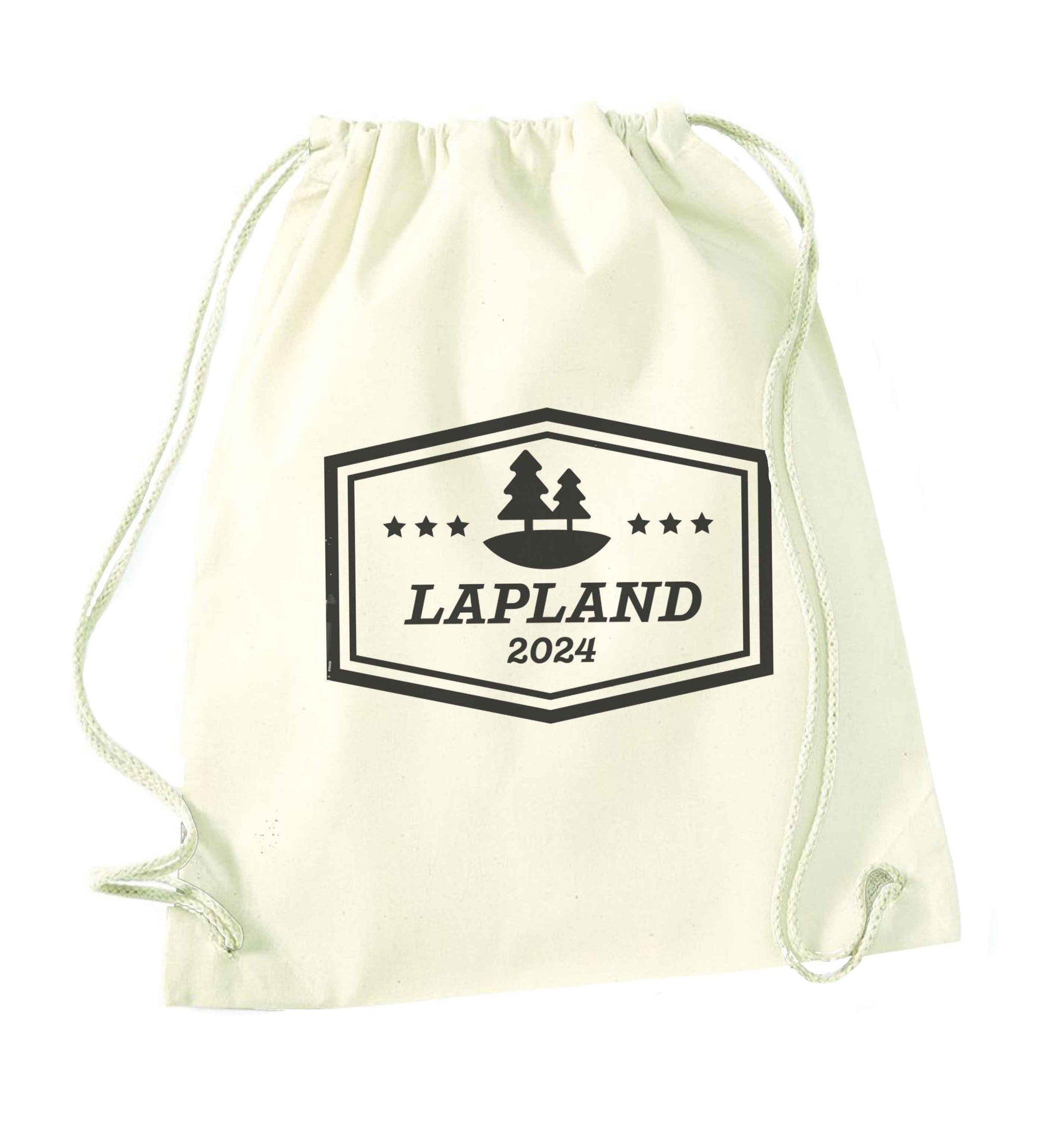 Custom date Lapland natural drawstring bag
