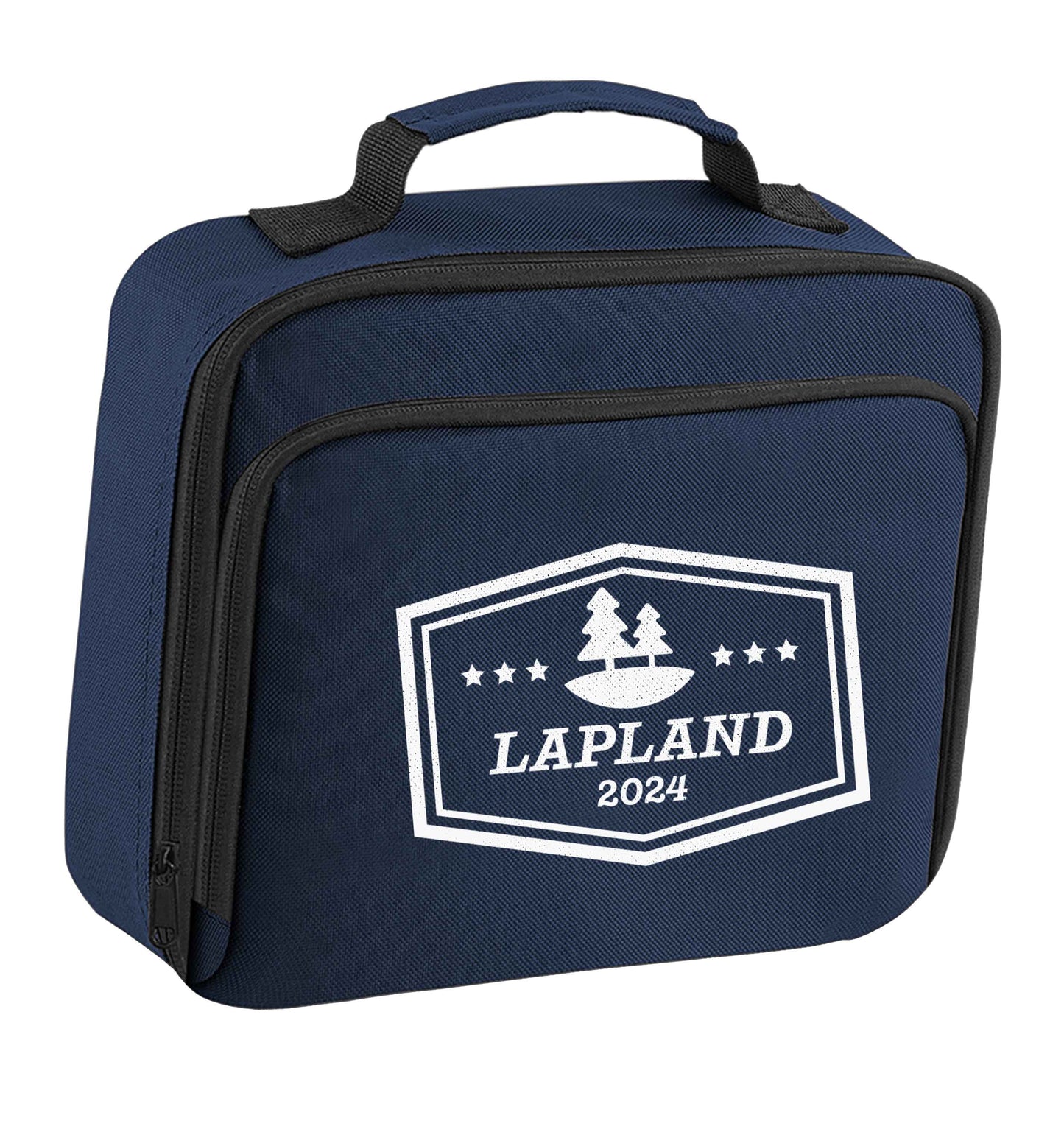 Custom date Lapland insulated navy lunch bag cooler