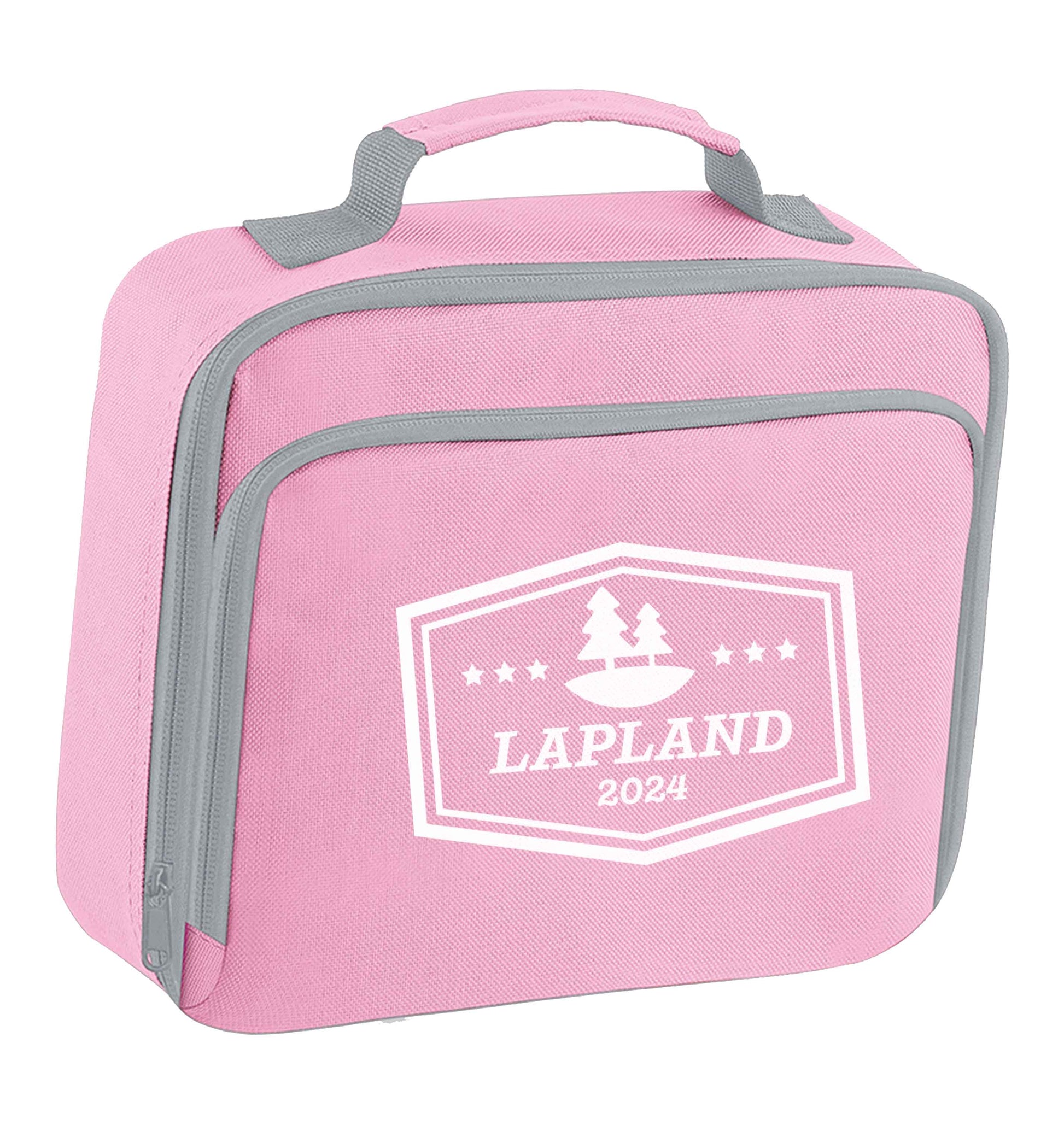Custom date Lapland insulated pink lunch bag cooler